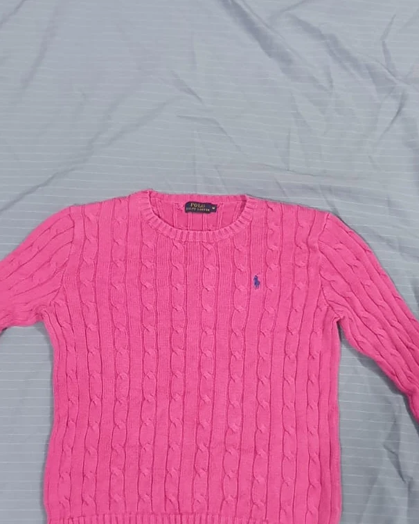 Suéter polo de malha de cabo