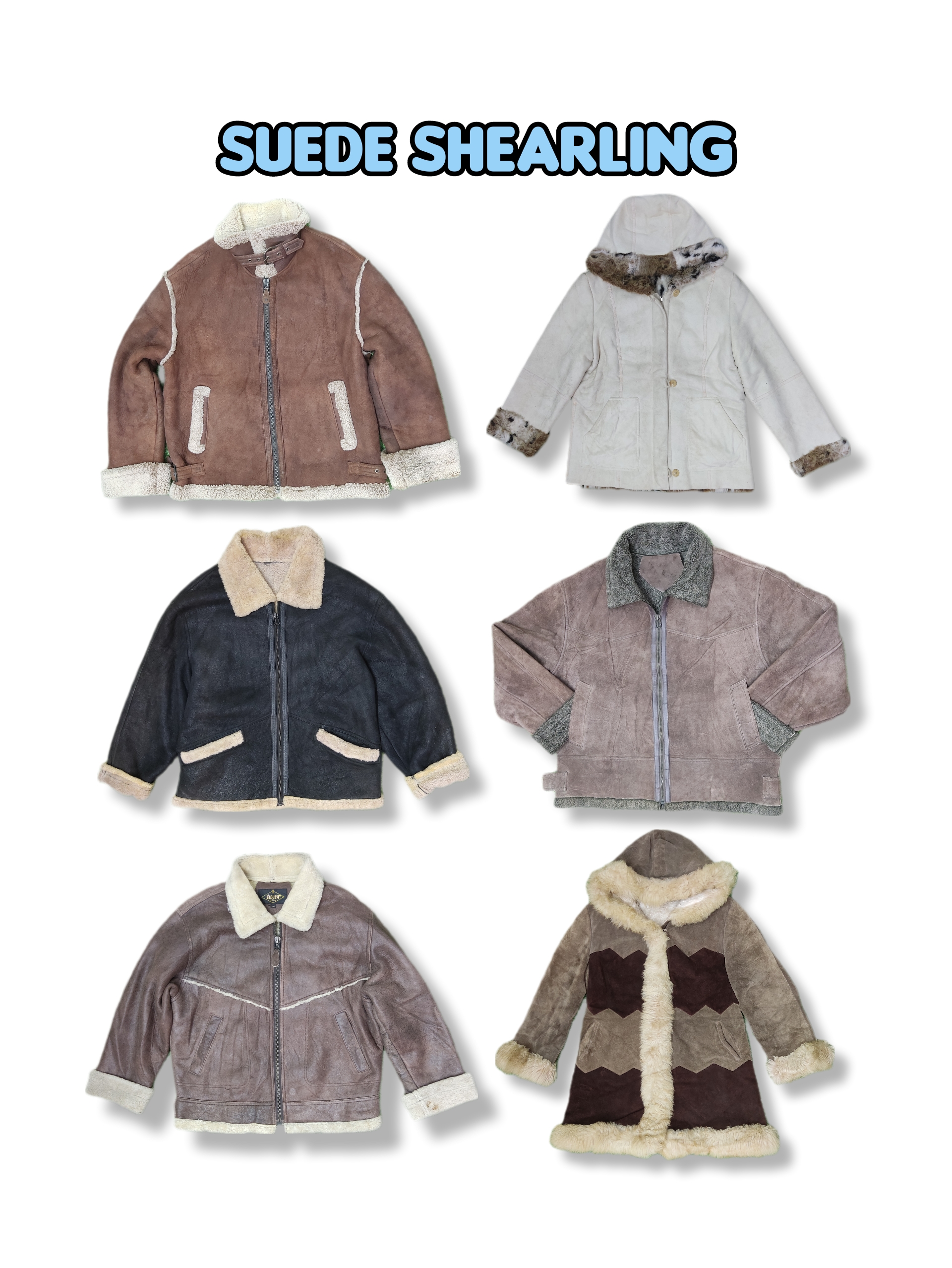 Suede Shearling Coats 12 pcs