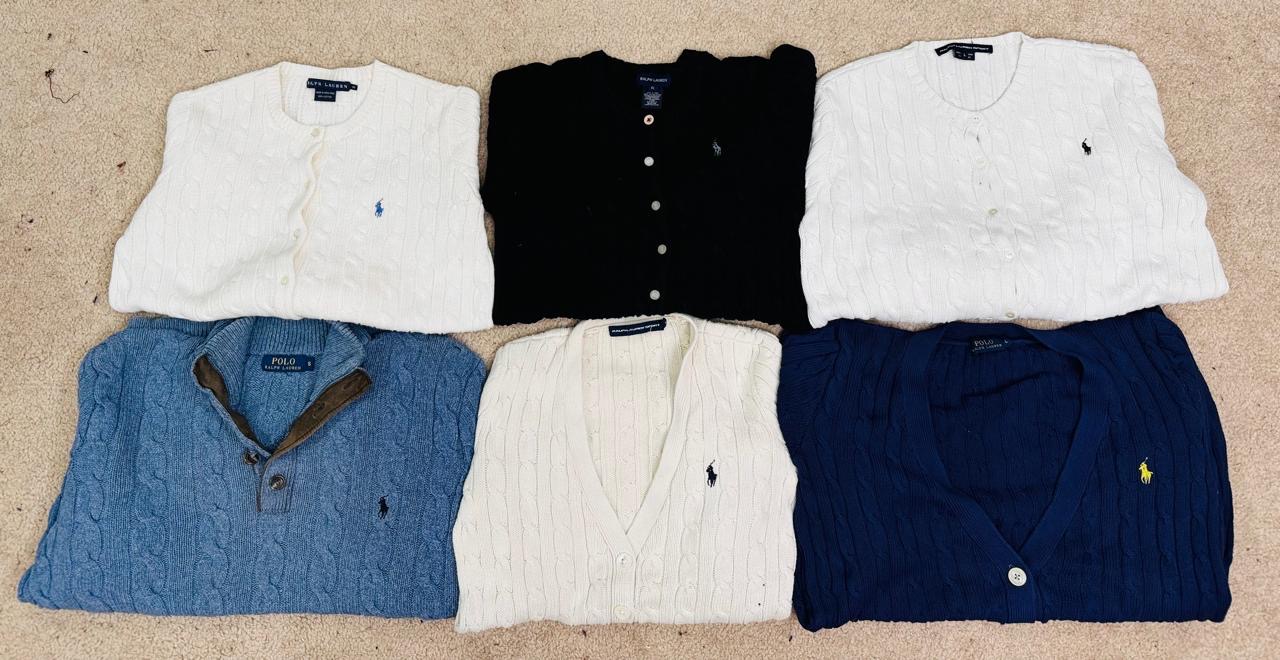 #VV28 Ralph Lauren Cable Mix Sweaters - 15 PCs