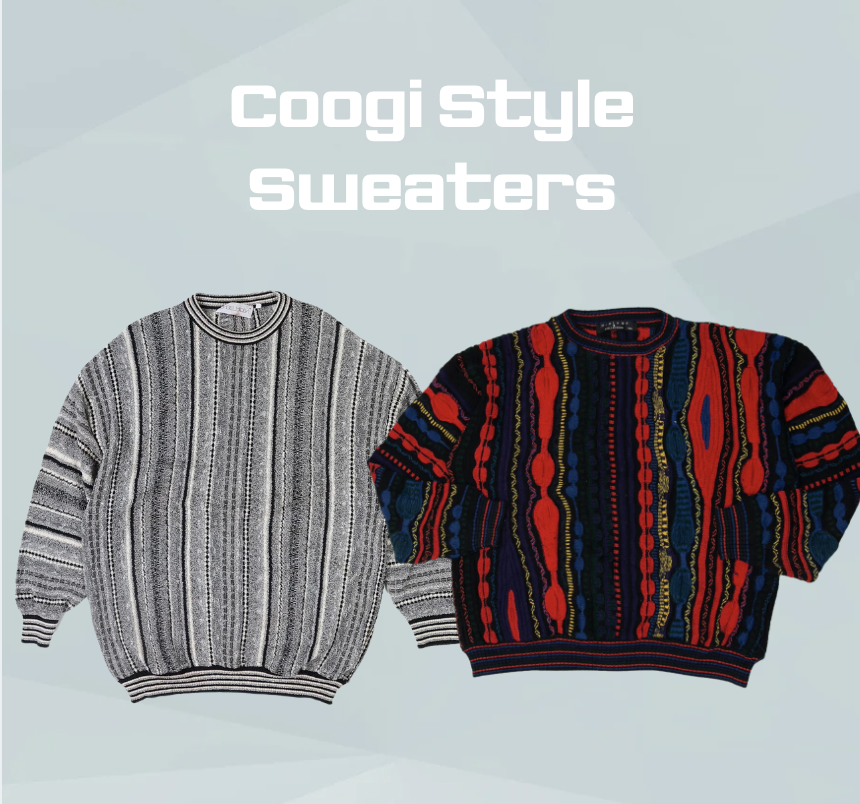 Pulls de style Coogi, 150 pièces.