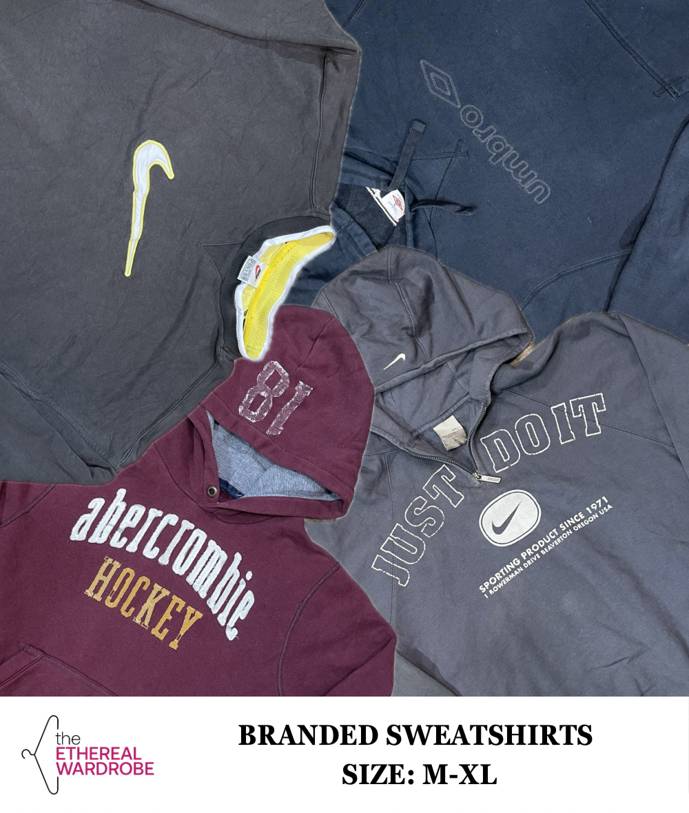 Branded Sweatshirts M-XL 20pcs Nike, Adidas and other brands including  vintage pcs