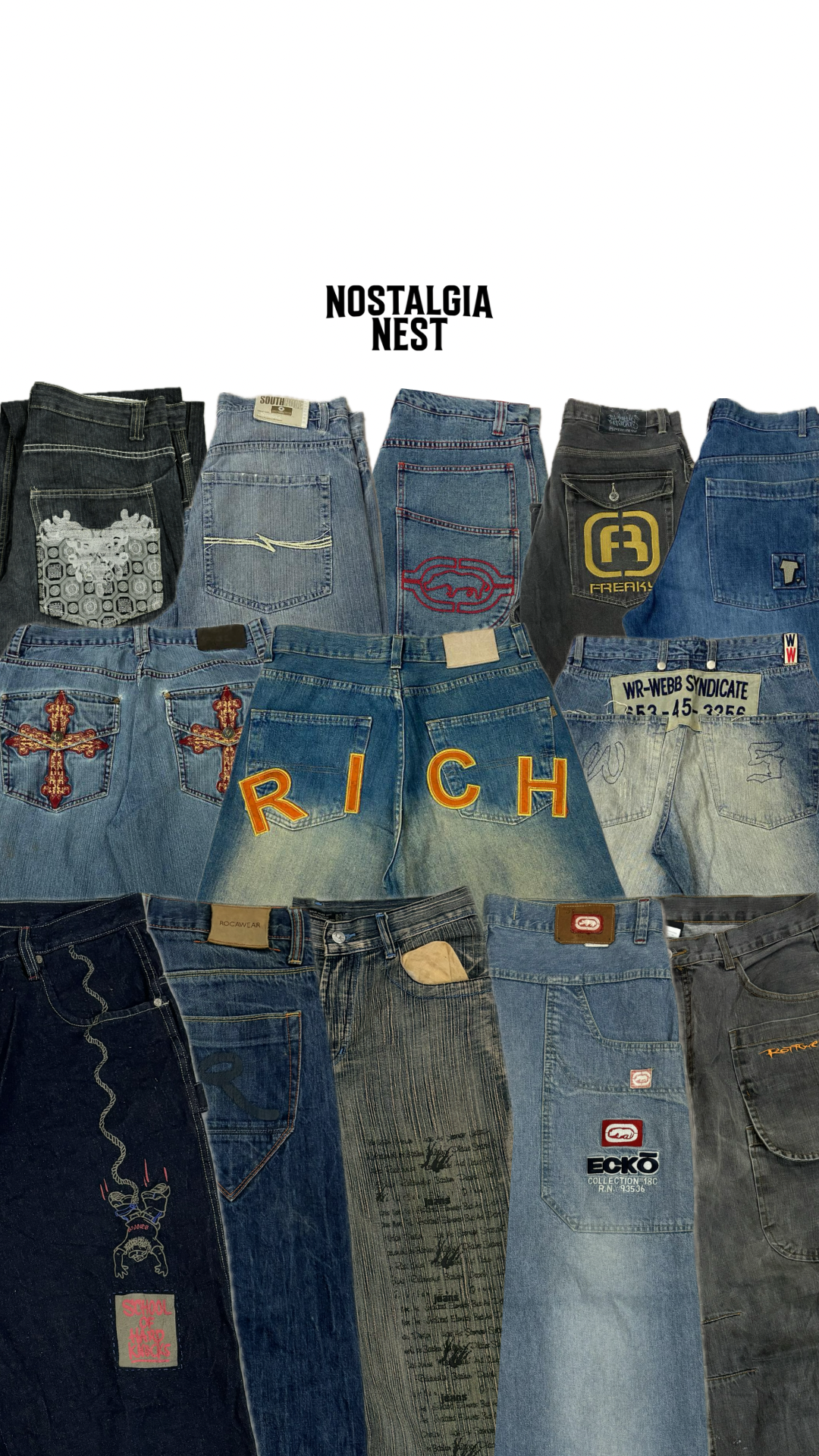 Jeans baggy Hip Hop Y2K pour hommes