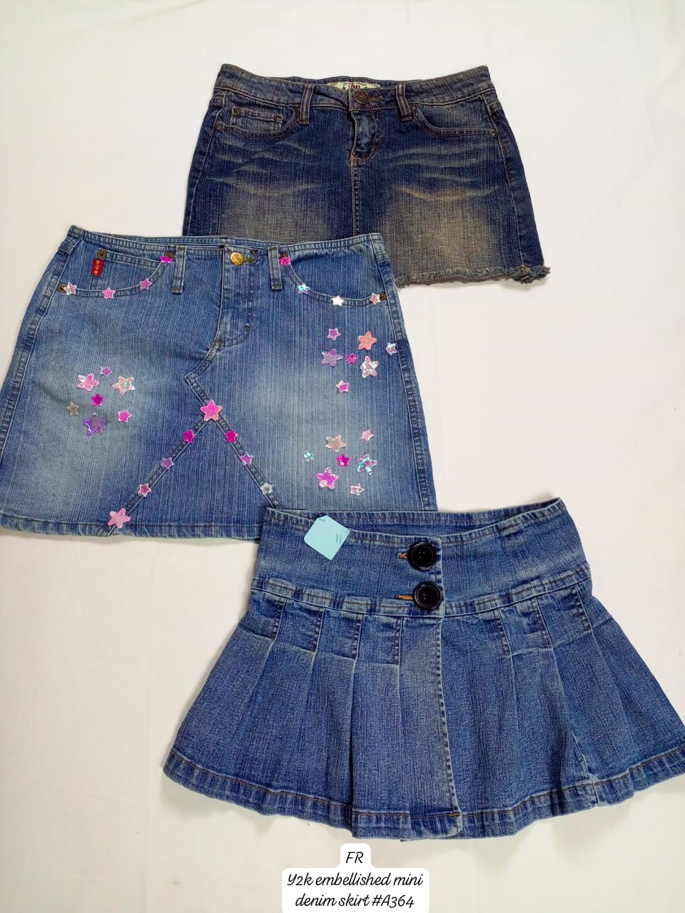 Jupes mini en denim embellies Y2K