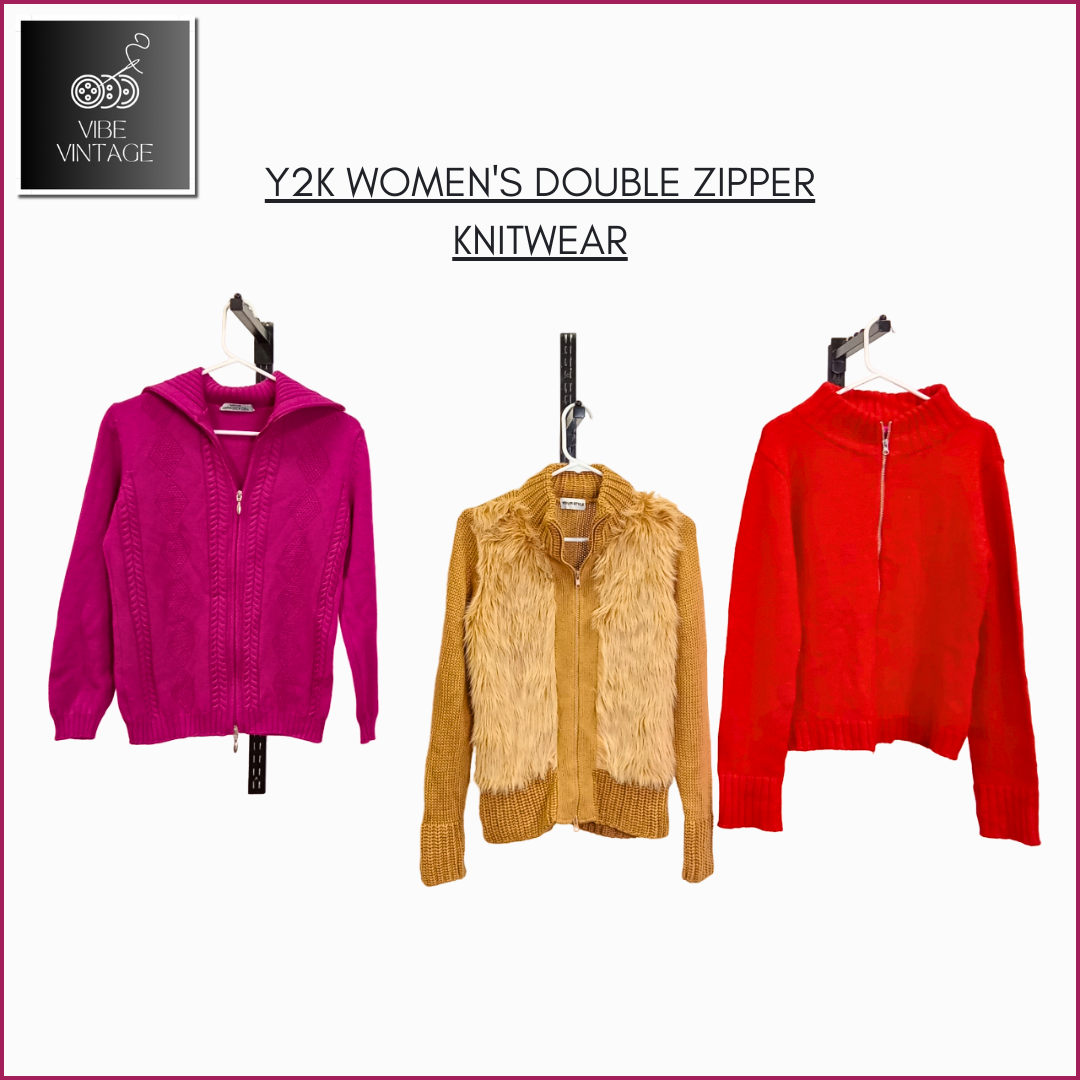 Y2K WOMEN'S DOUBLE ZIPPER KNITWEAR - BUNDLE 1 - 11 PCS