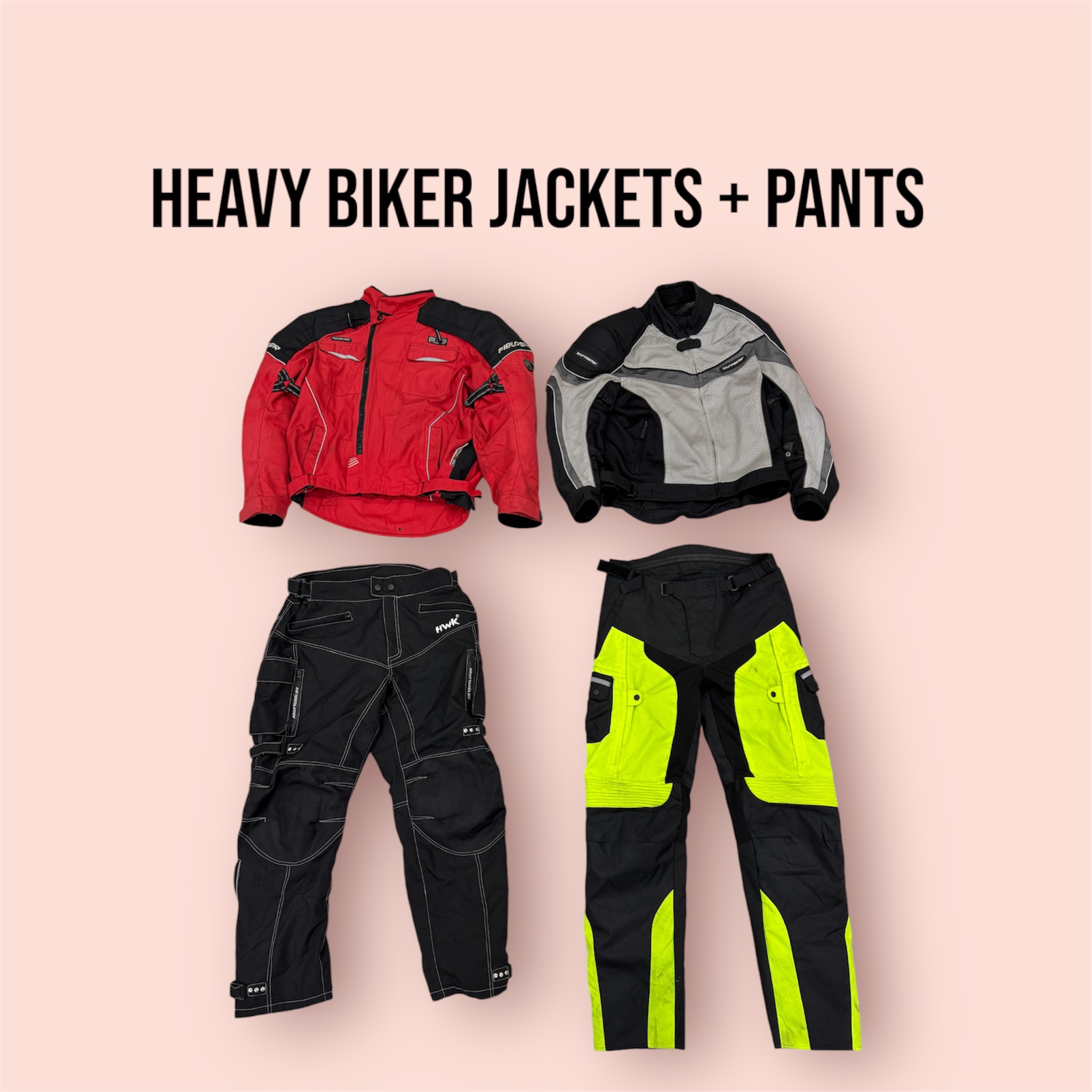 HEAVY BIKER JACKETS + PANTS