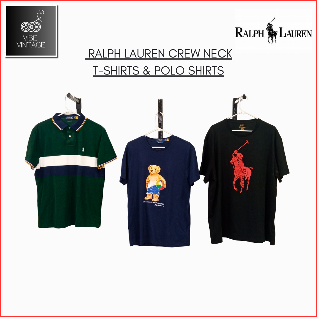 RALPH LAUREN CREW NECK T-SHIRTS & POLOSHIRTS - 30 STÜCK