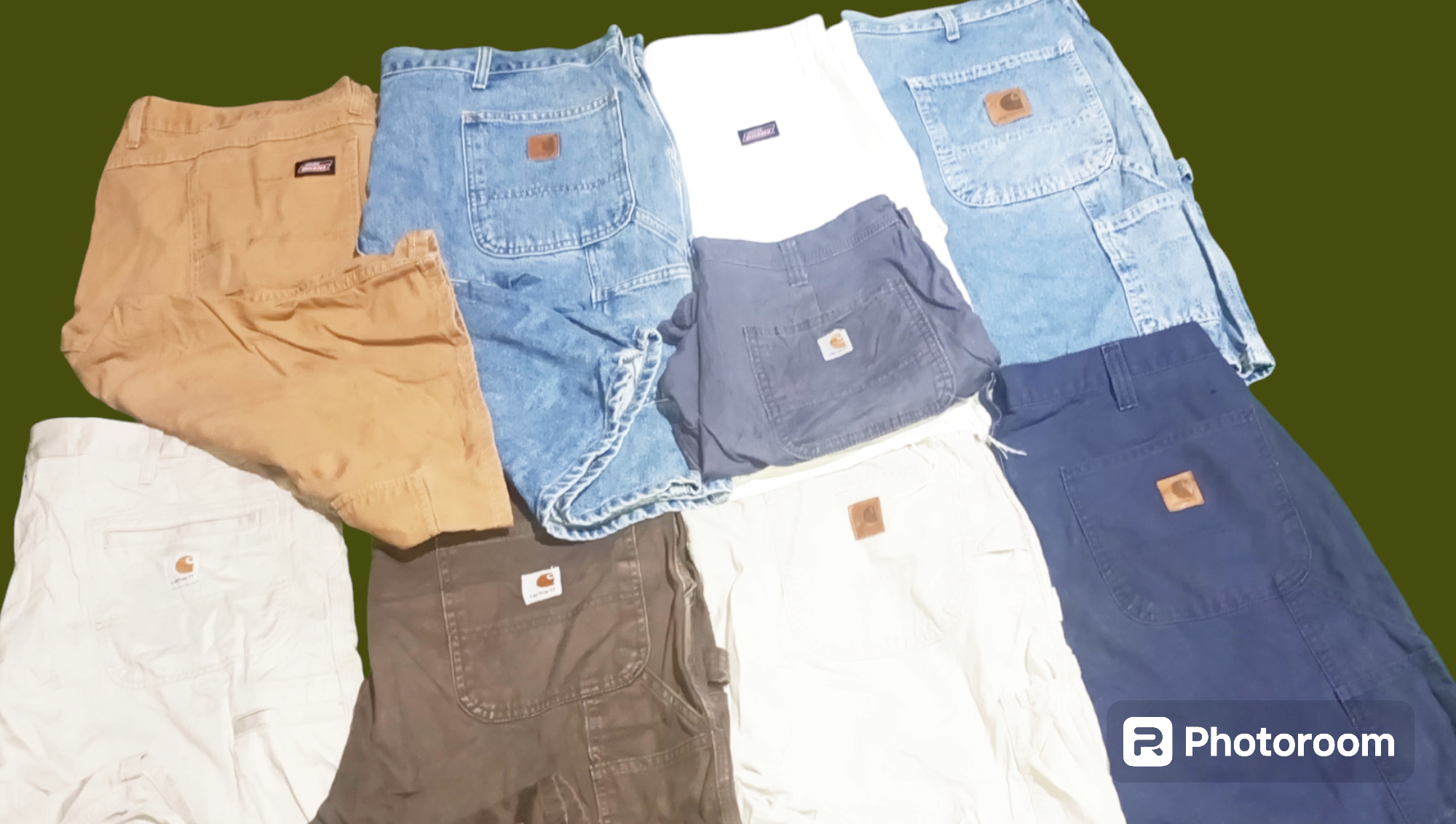 Carhartt shorts et pantalons fubu true religion épais, 15 pièces.