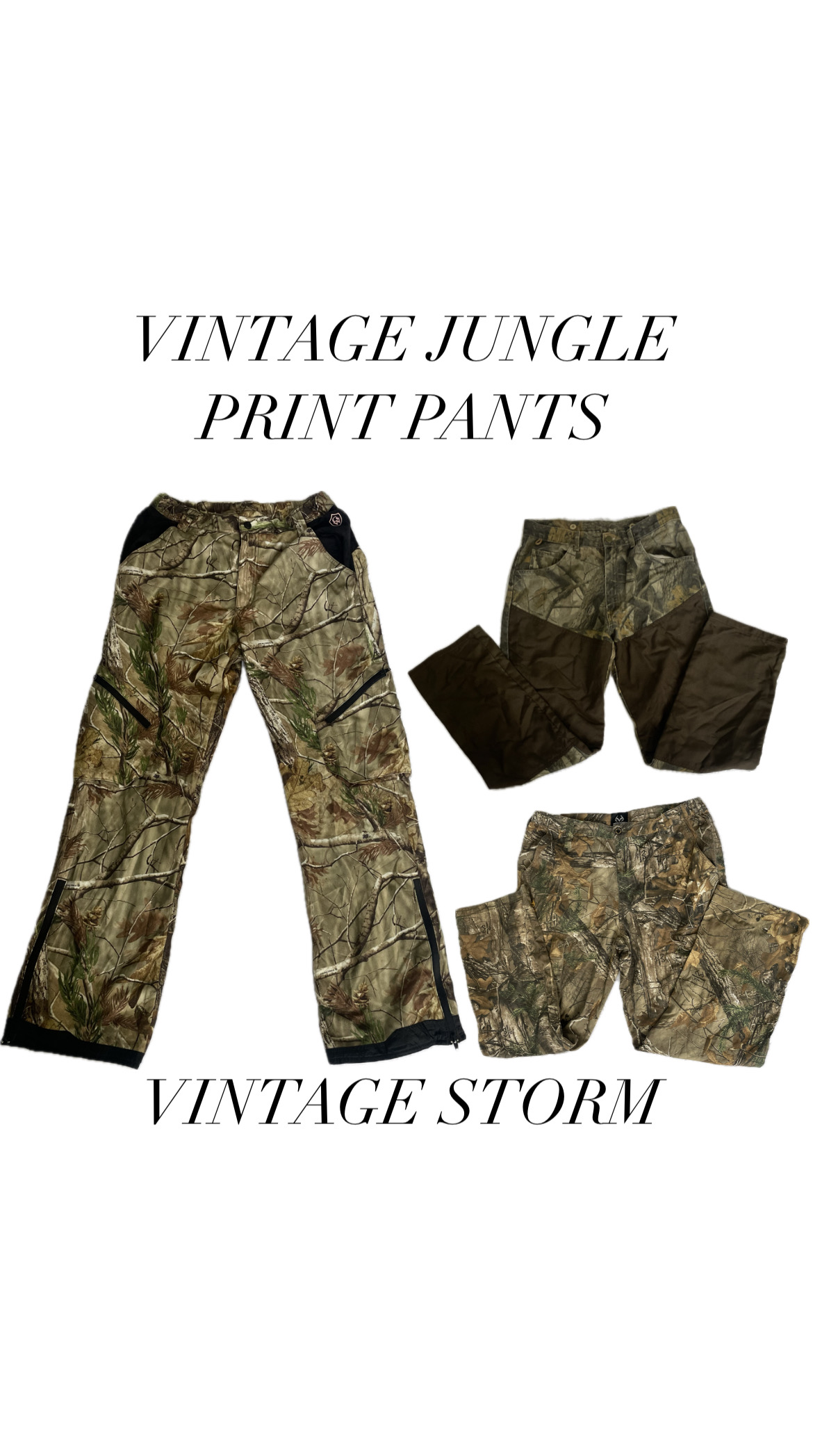 Pantalons à motif jungle de style vintage