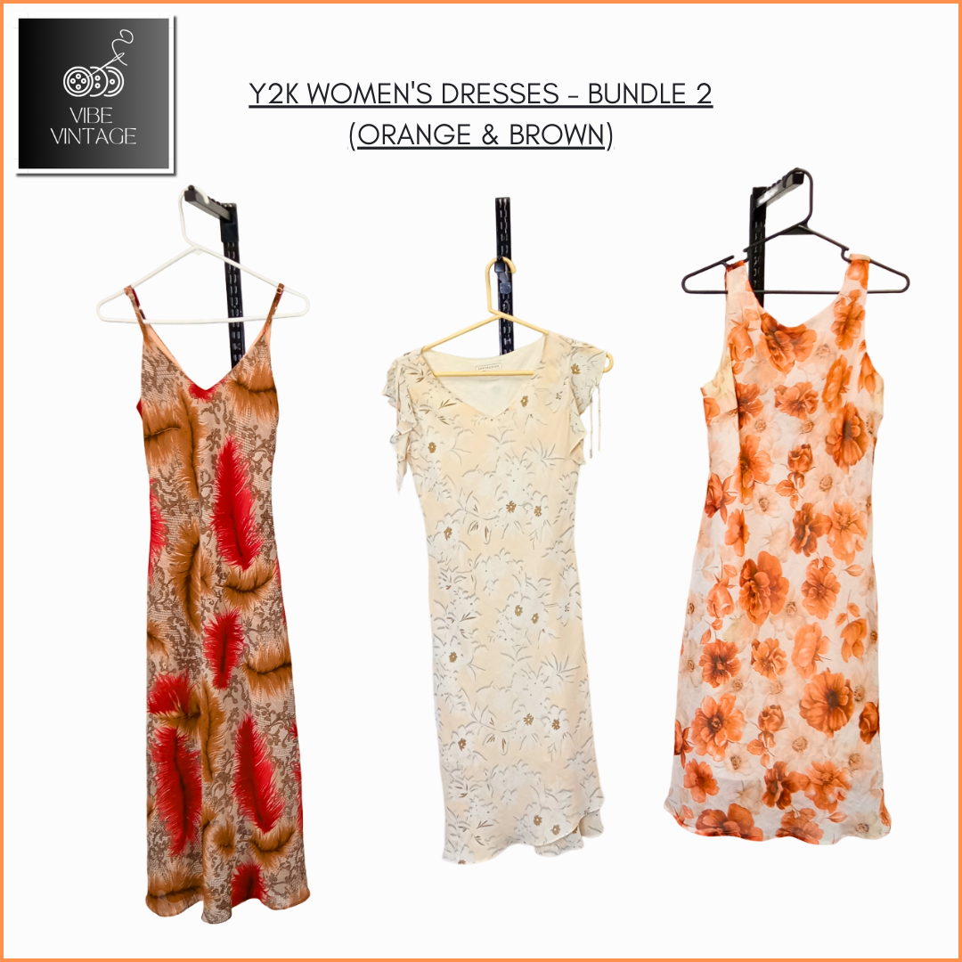ROBE FEMME Y2K - LOT 2 (ORANGE ET MARRON) - 12 PI ÈCES