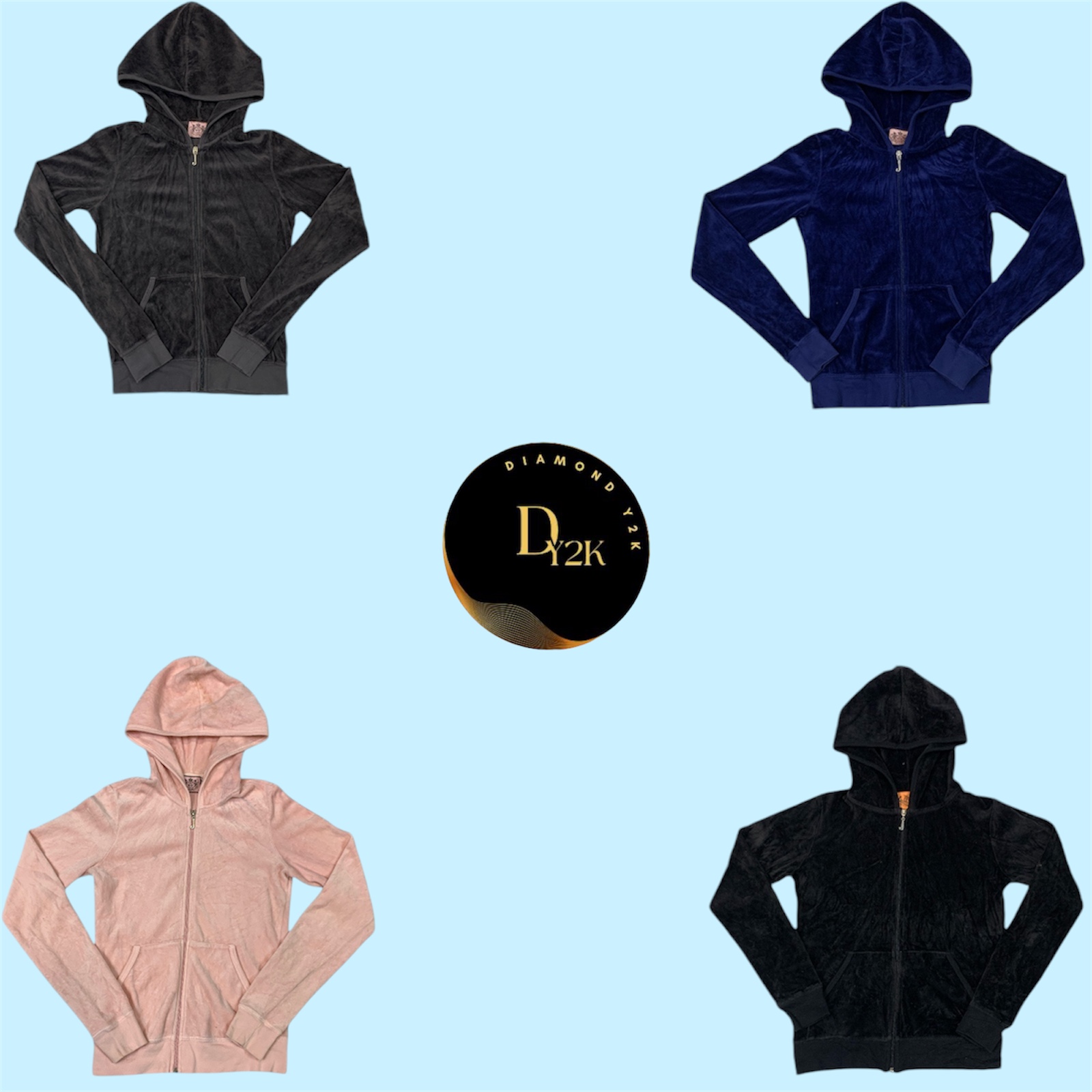 Y2K Juicy Couture Velour Hoodies – Iconic & Comfy Vibes (GRV-10-092)