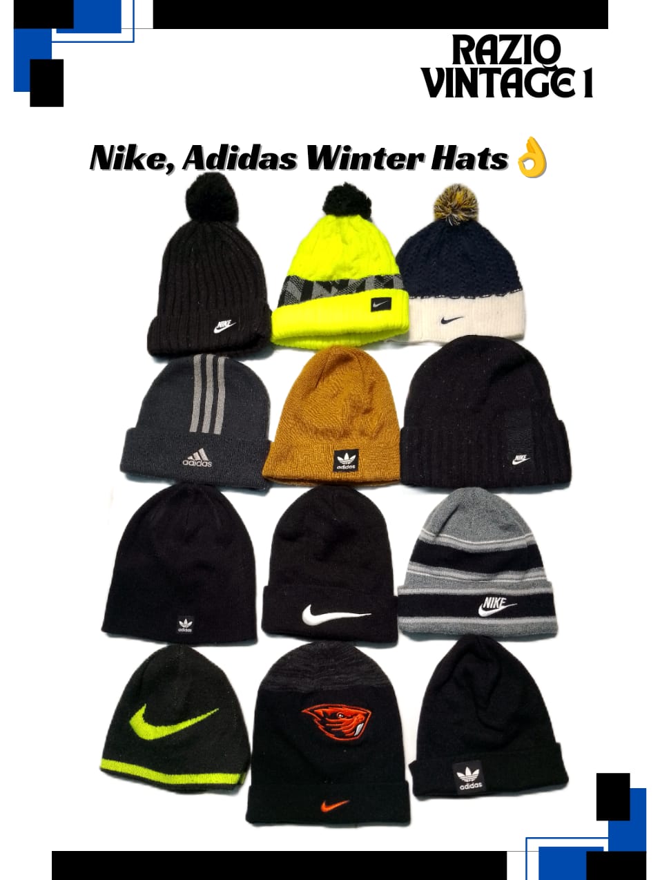 Nike Adidas Winter Hats 20Pcs Vintage Wholesale Marketplace Bulk Vintage Wholesale Fleek