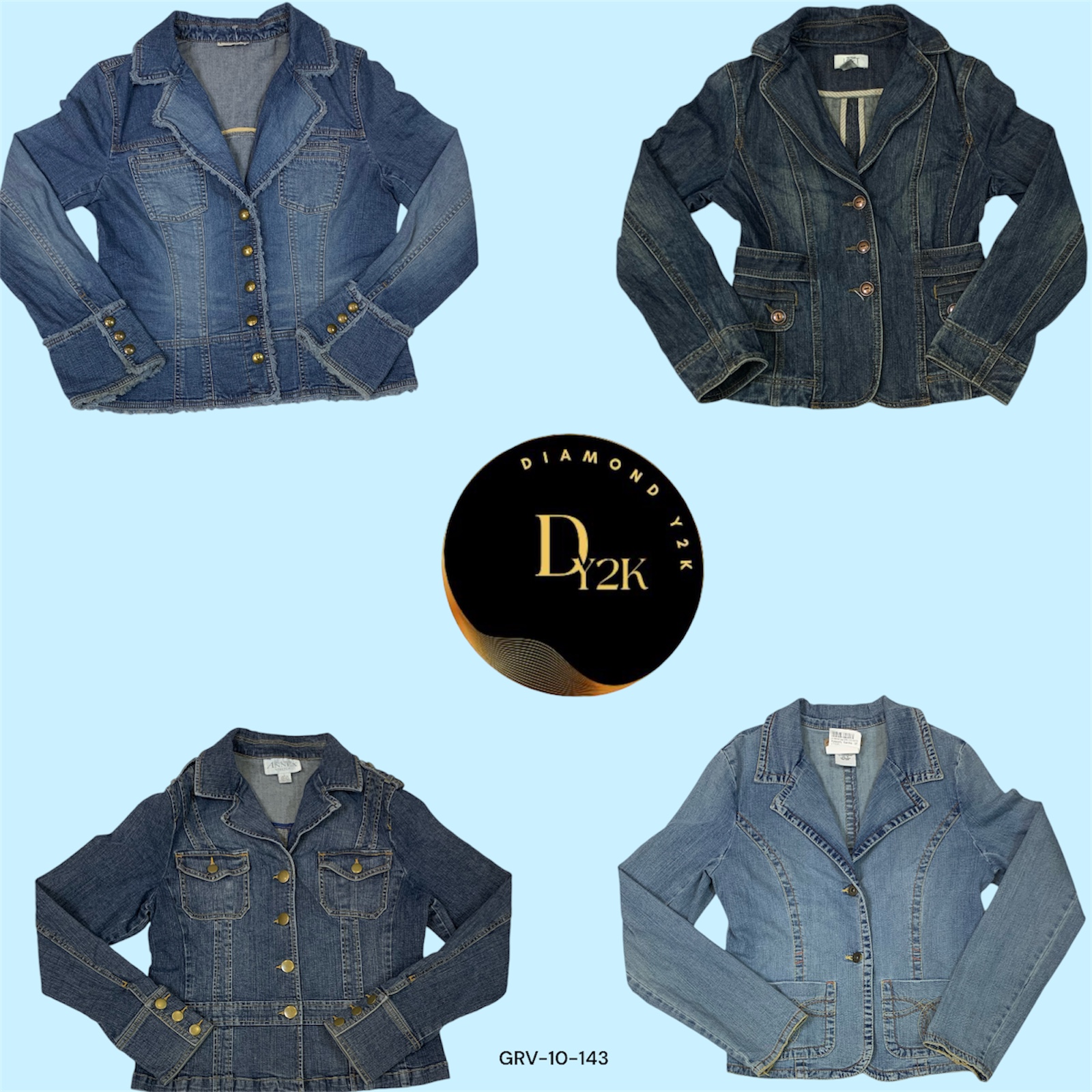 Alerte Tendance Y2K : Veste en Denim Style Blazer (GRV-10-143)