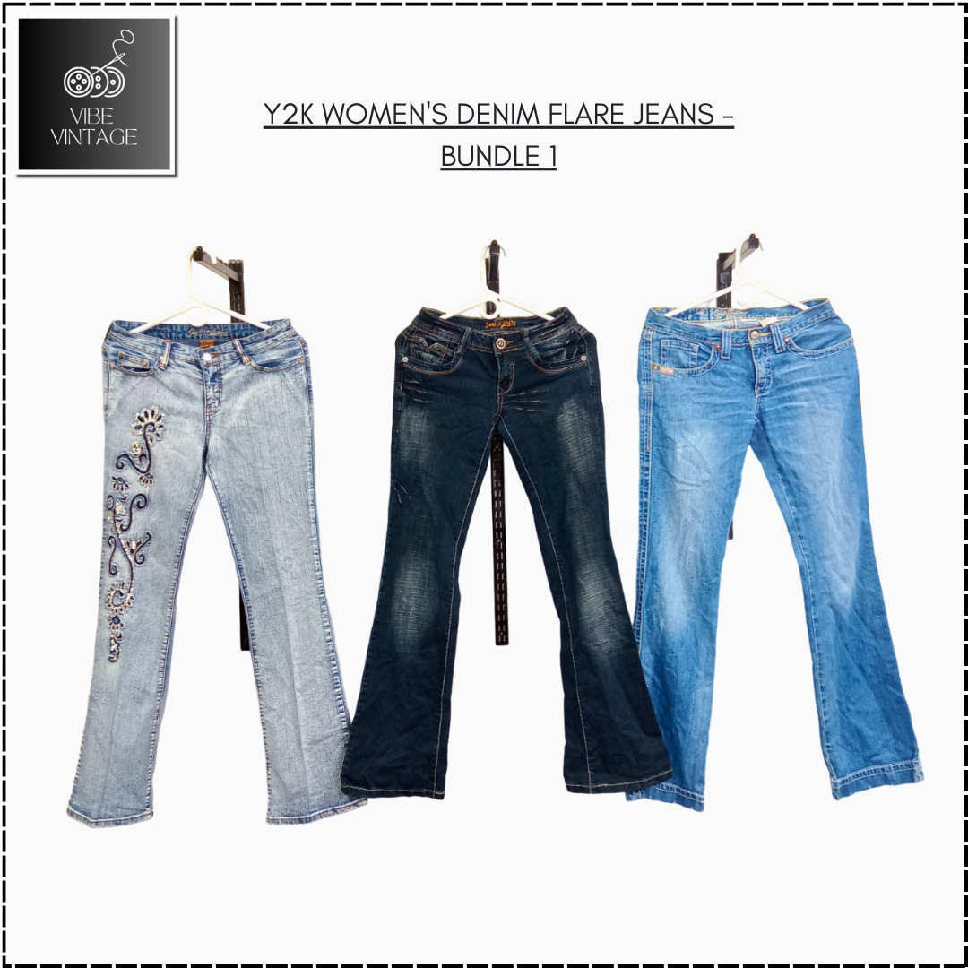 JEANS ÉVASÉS EN DENIM FEMME Y2K - 10 PIÈCES (BUNDLE 1)