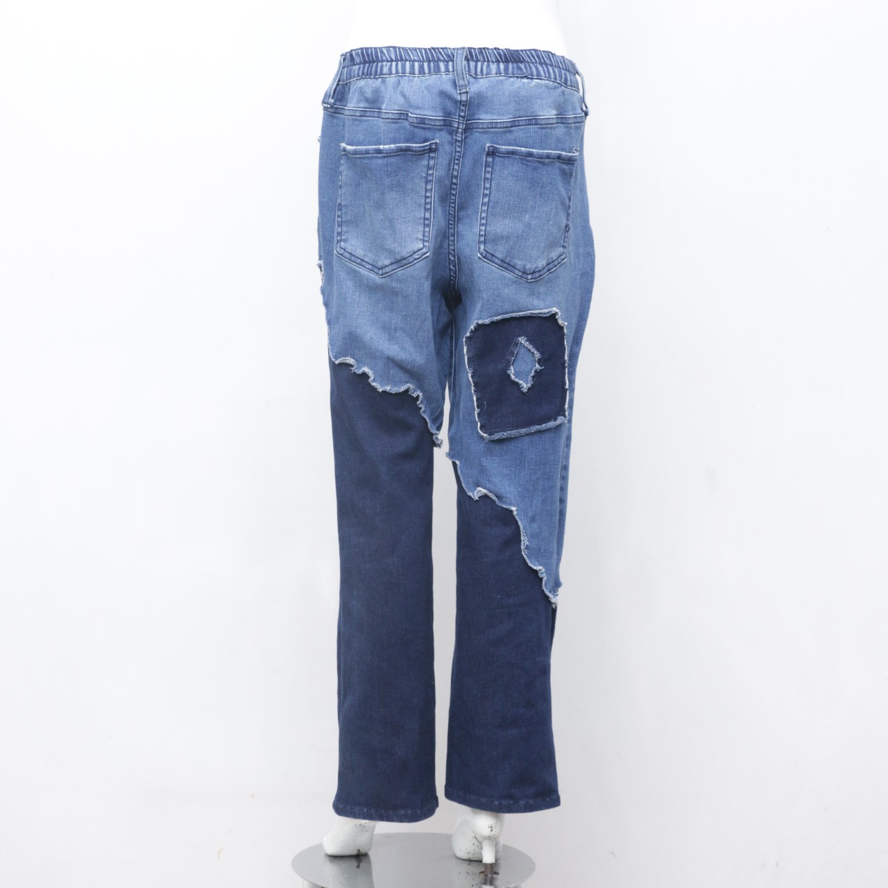 リワークド トゥー トーン デニム パンツ