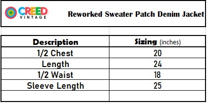 Rework Sweater Patch Denim Jacket