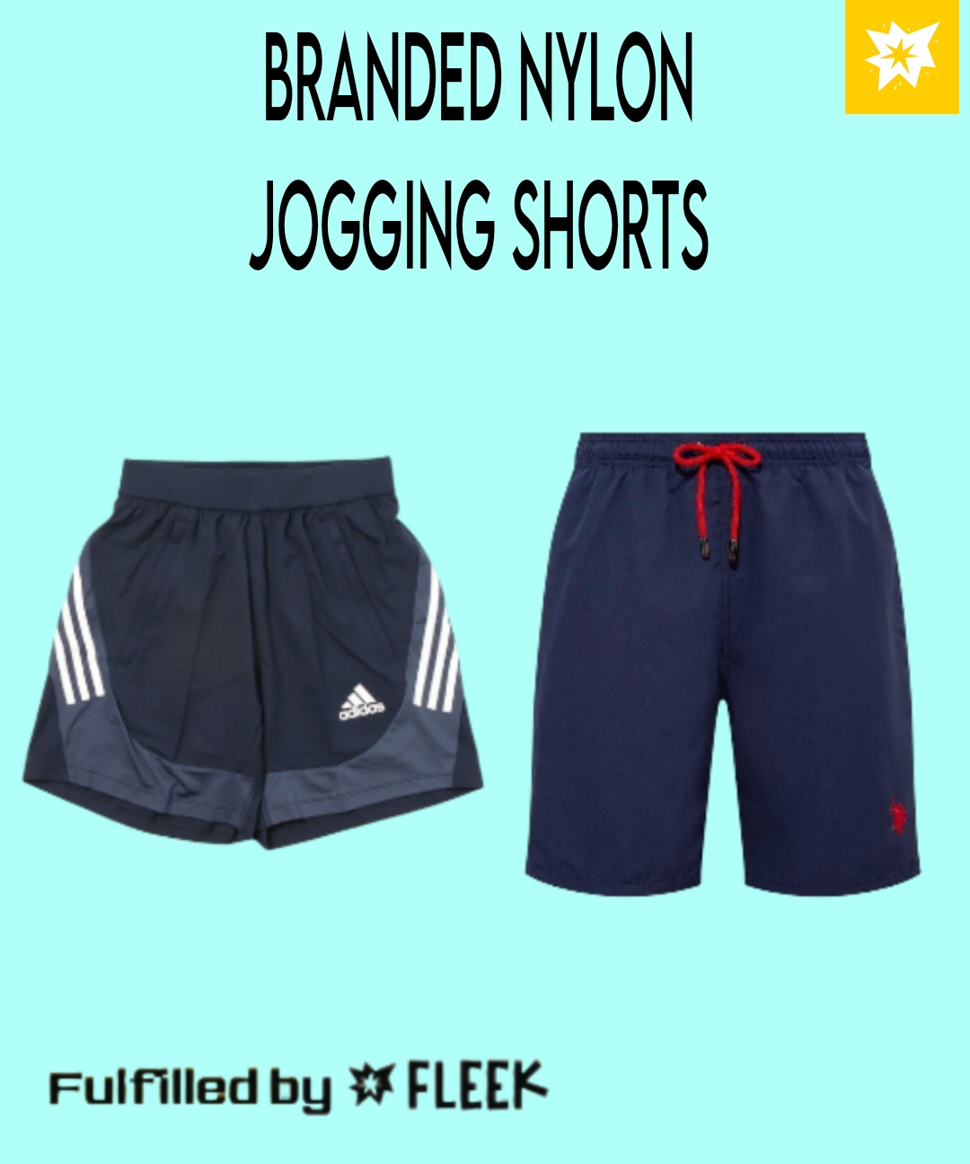 Marken-Nylon-Joggingshorts