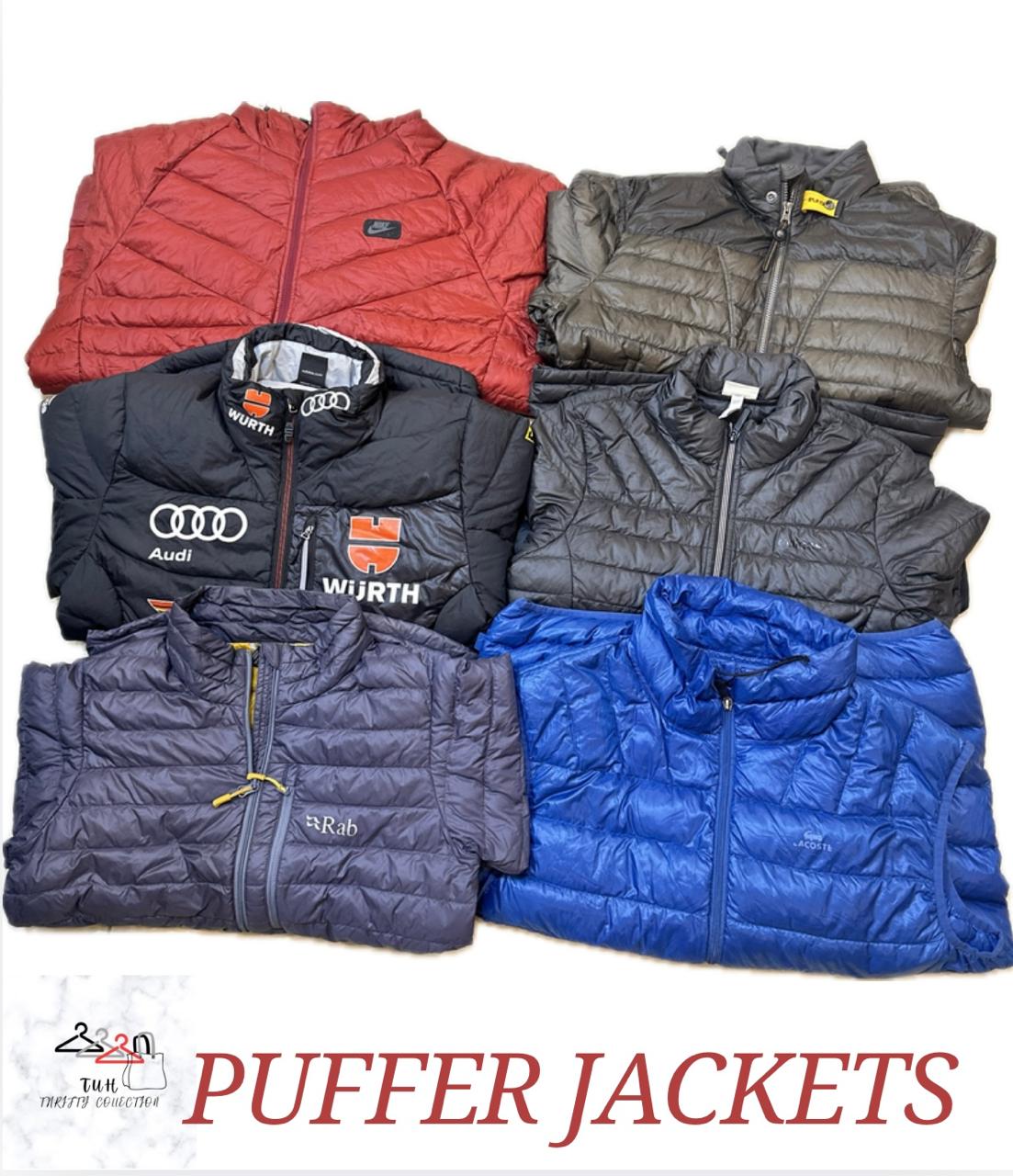 Mid layer puffer Jackets (Mix brand including Rab, Lacoste, Adidas, Para jumpers, Nike, Napapijri, calvin klein, S oliver, Tommy hilfiger, & Puma)