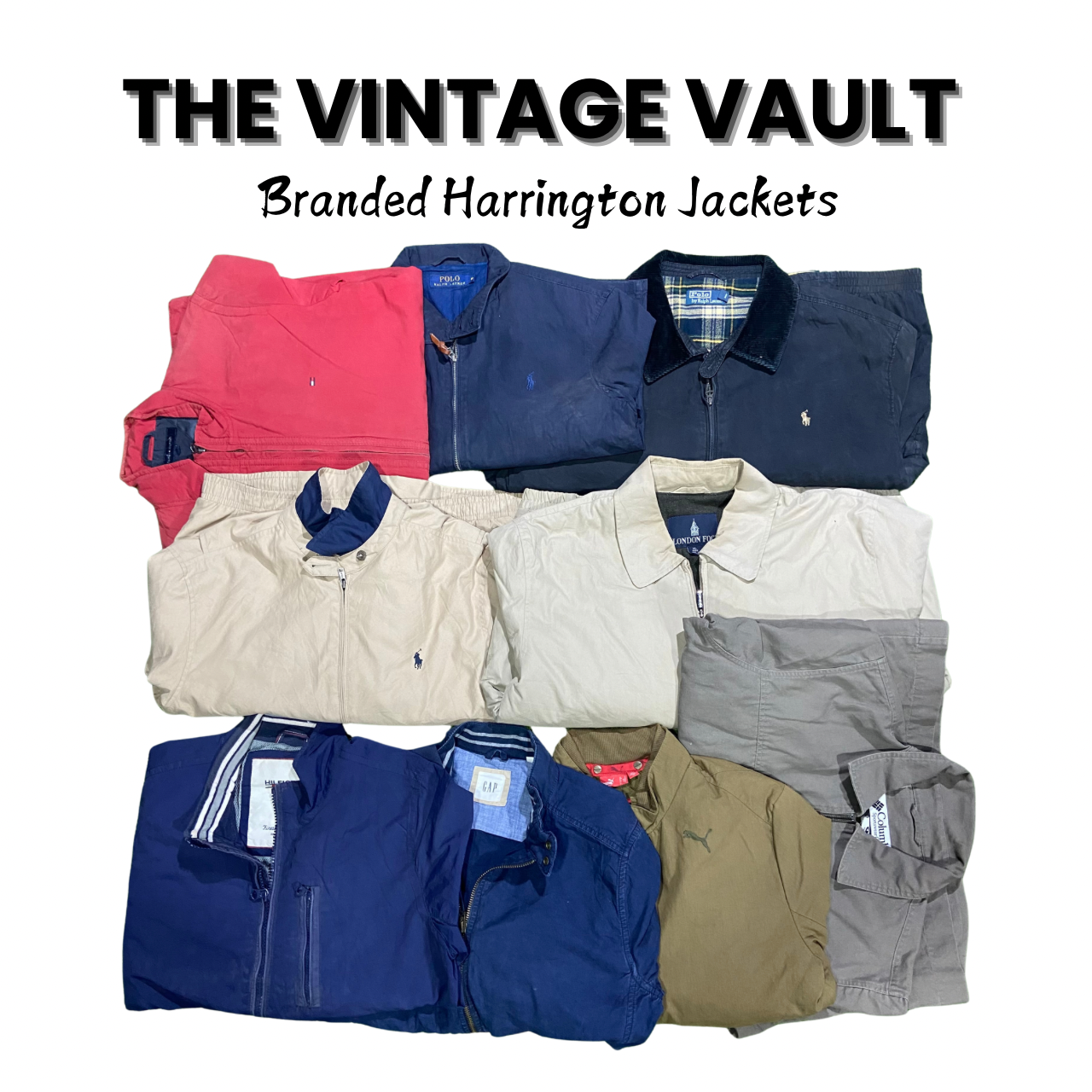 Branded Harrington Jackets 45 pcs including polo ralph lauren Burberry Carhartt dickies tommy puma fila and others