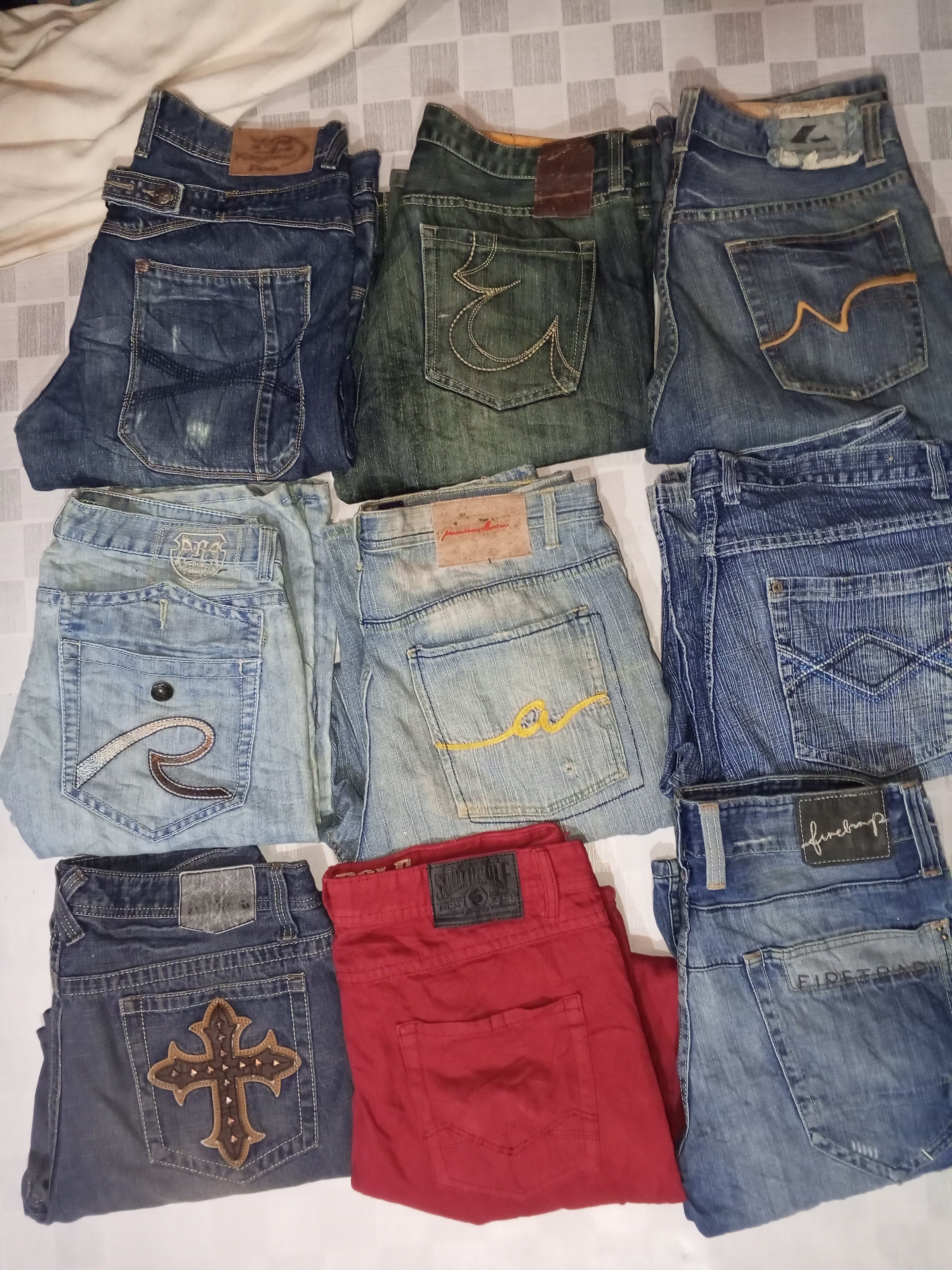 S.NO 68 SOUTH POLE AND OTHER MIX BRAND BAGGY JEANS 12 PICES