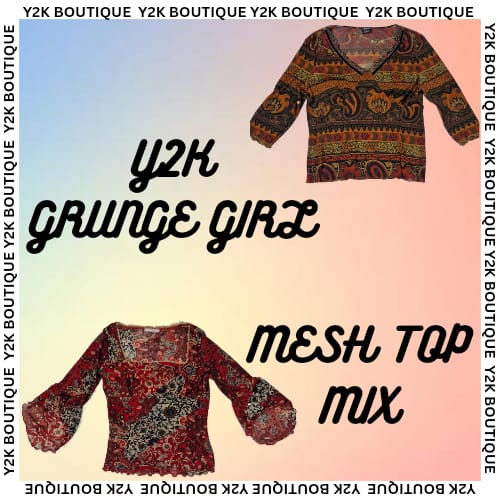 TOP MESH FILLE GRUNGE Y2K