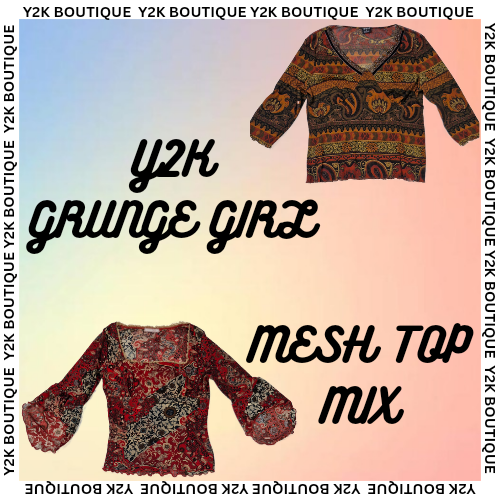 Y2k GRUNGE GIRL TOP IN RETE MIX