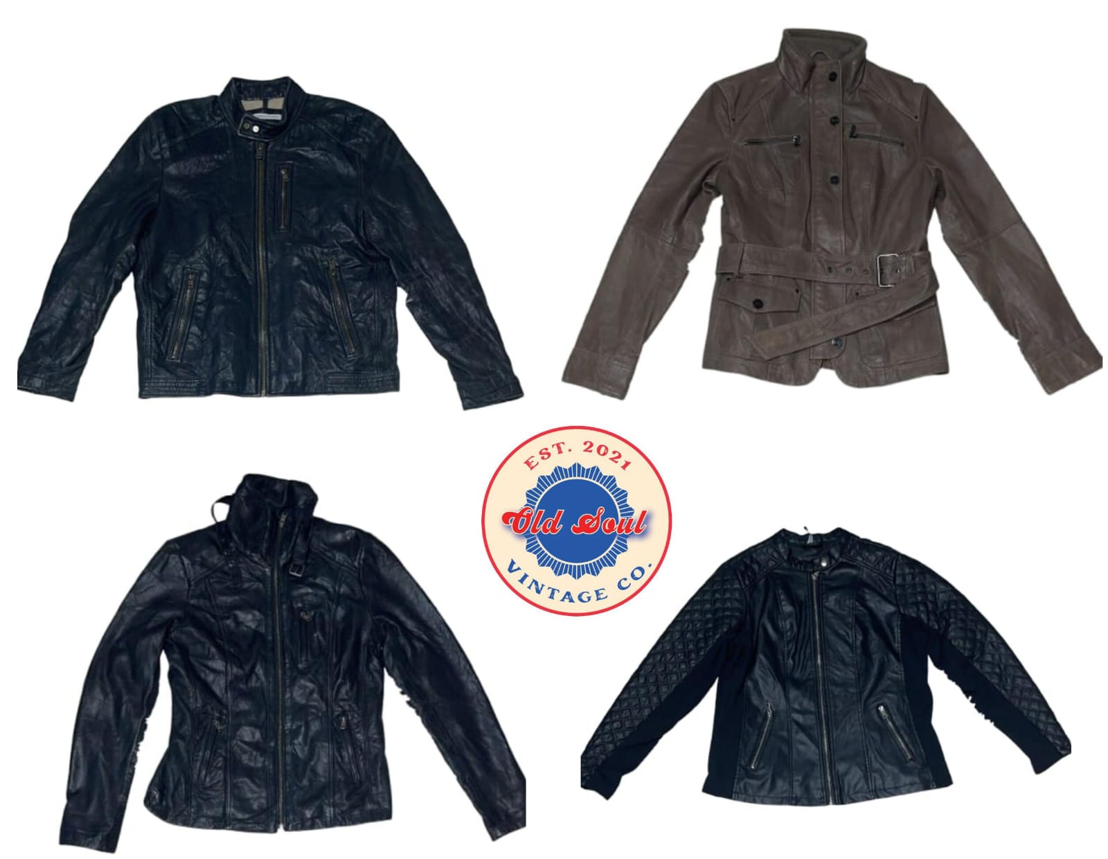 90s/Y2k unique structured leather jackets