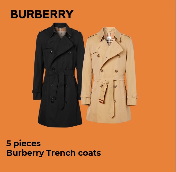 Burberry Trench Coats-5 Pcs