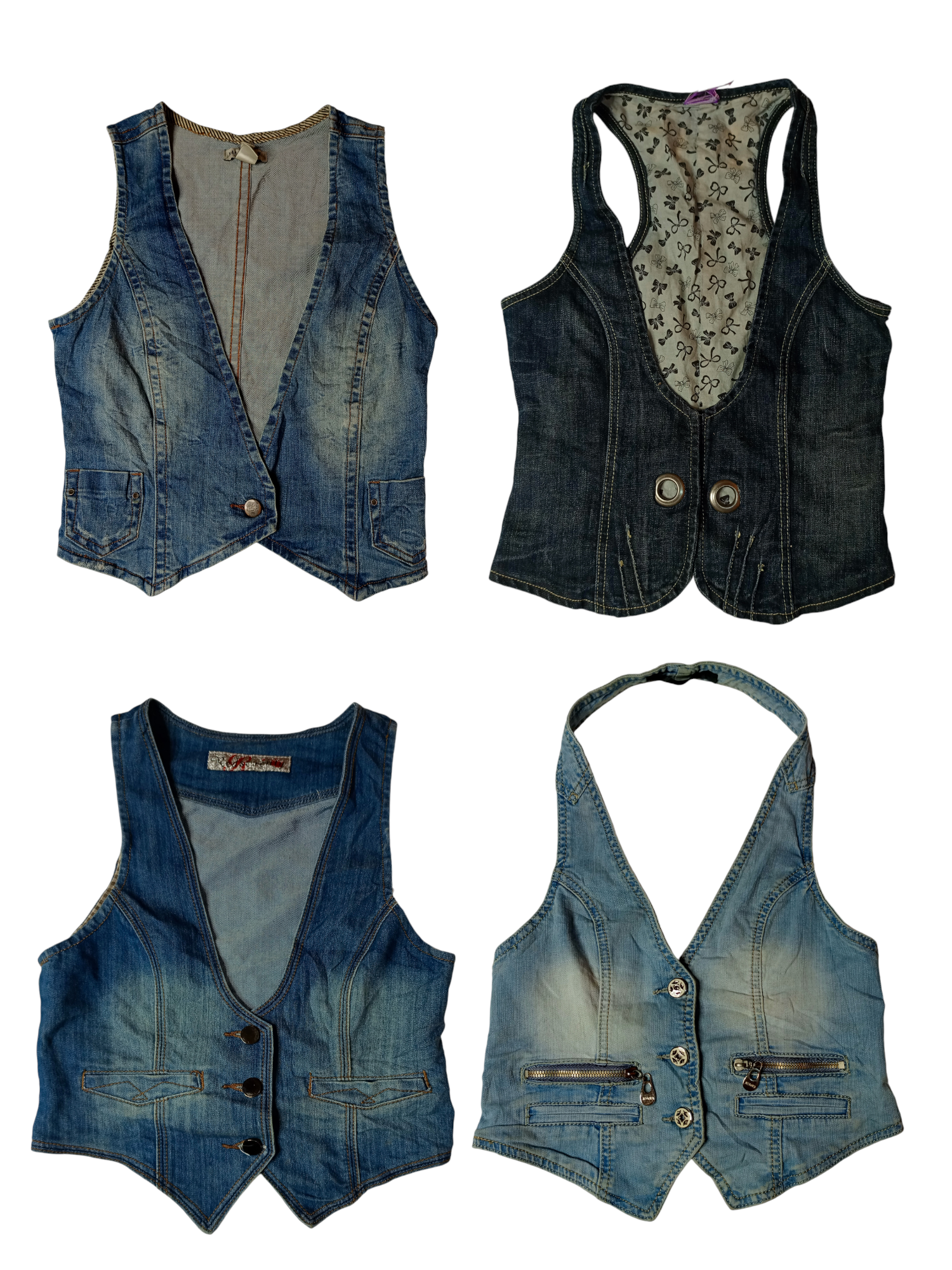 Y2k Paris Hilton Era Denim Waistcoats (Ts-094)