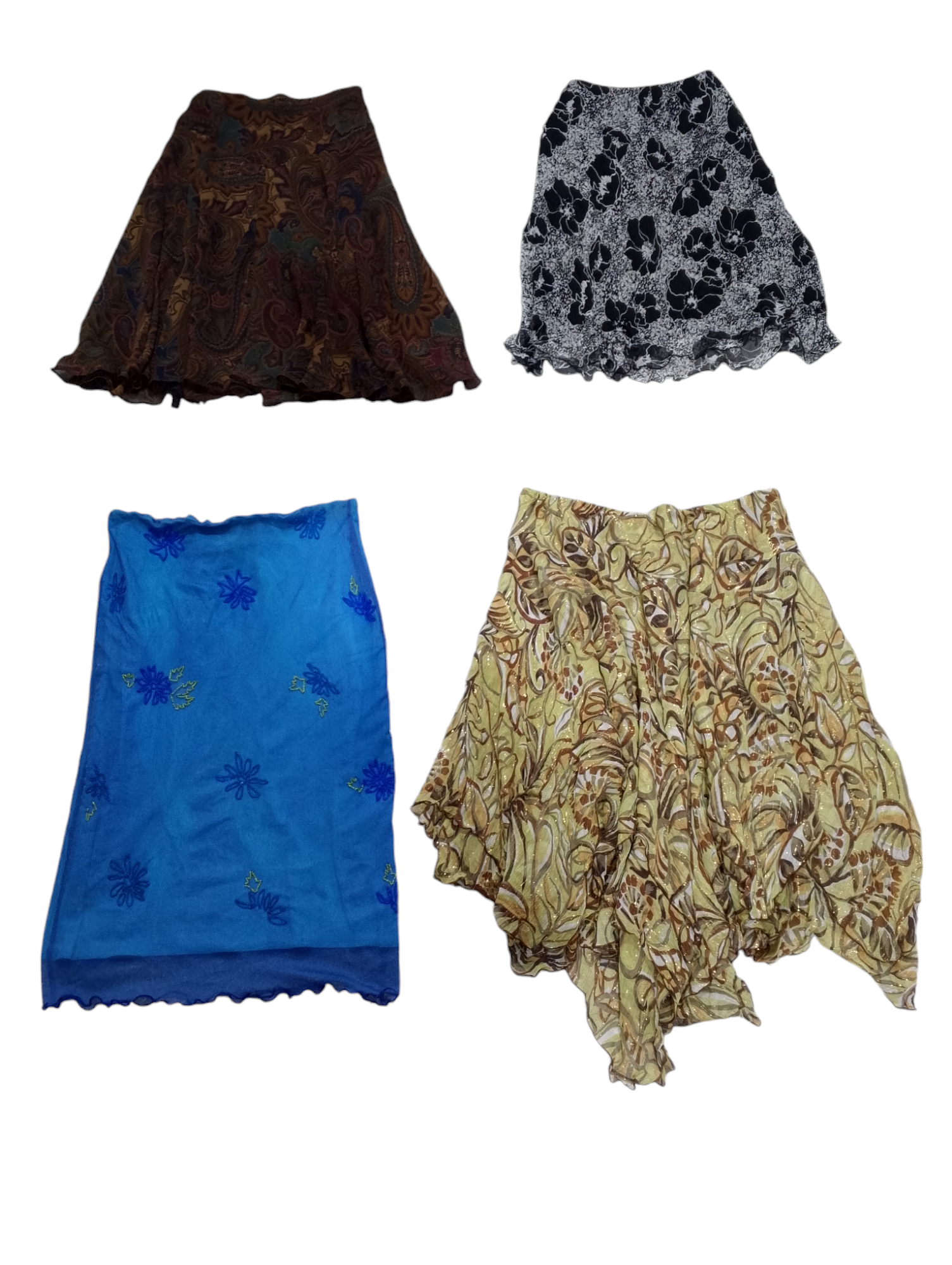 Y2k midi floral poly printed skirts - 12 pcs - 31/10/24