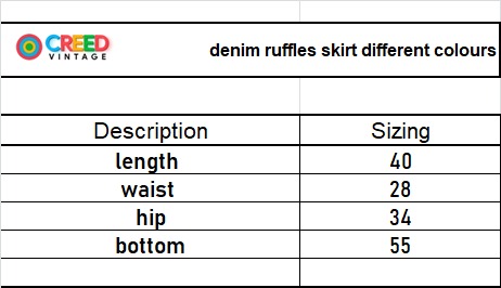 Rework Denim Ruffles Three Tone Skirts