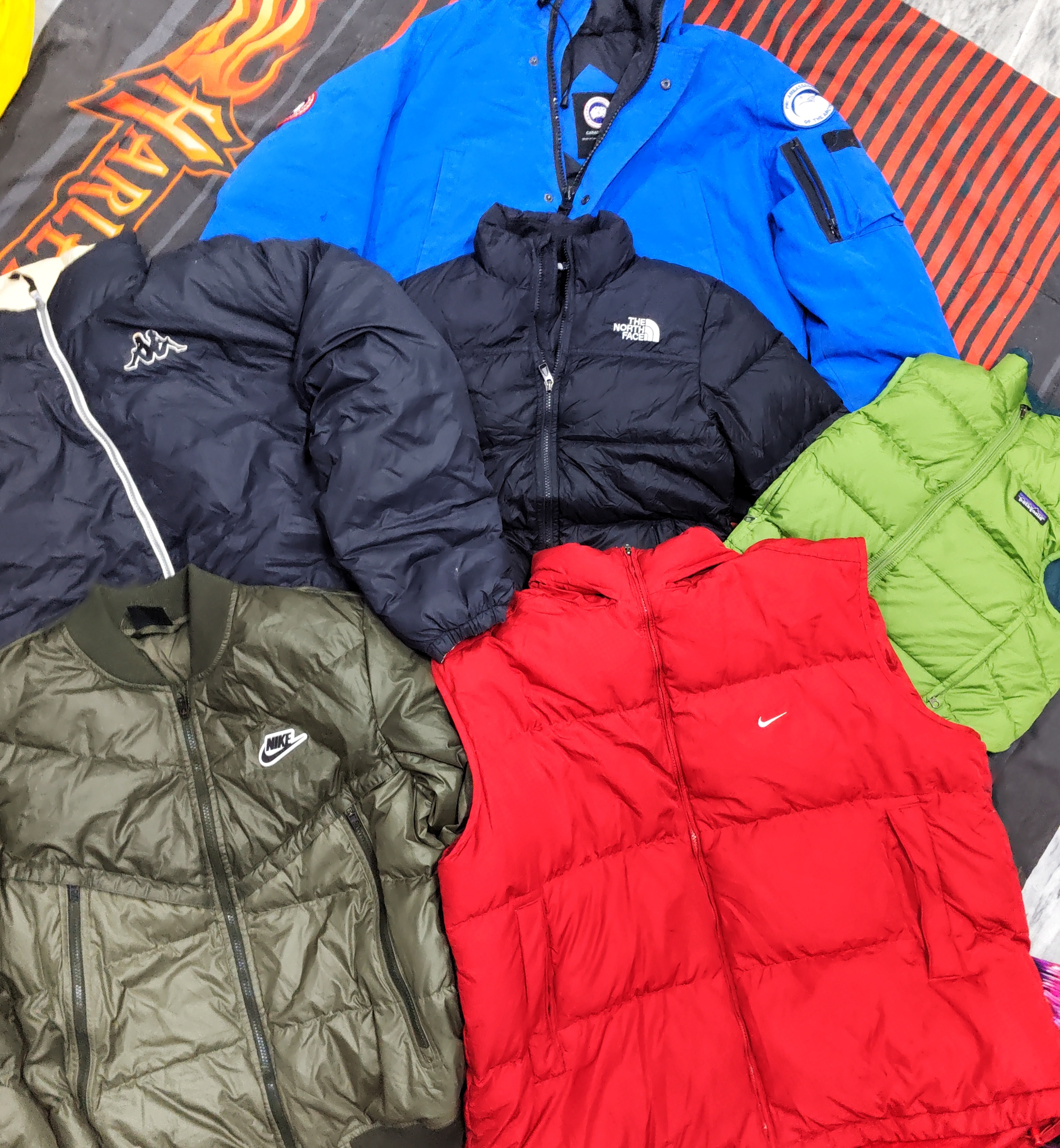 Mix puffer jackets.