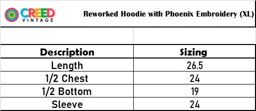 Rework Pheonix Embroidery Hoodie