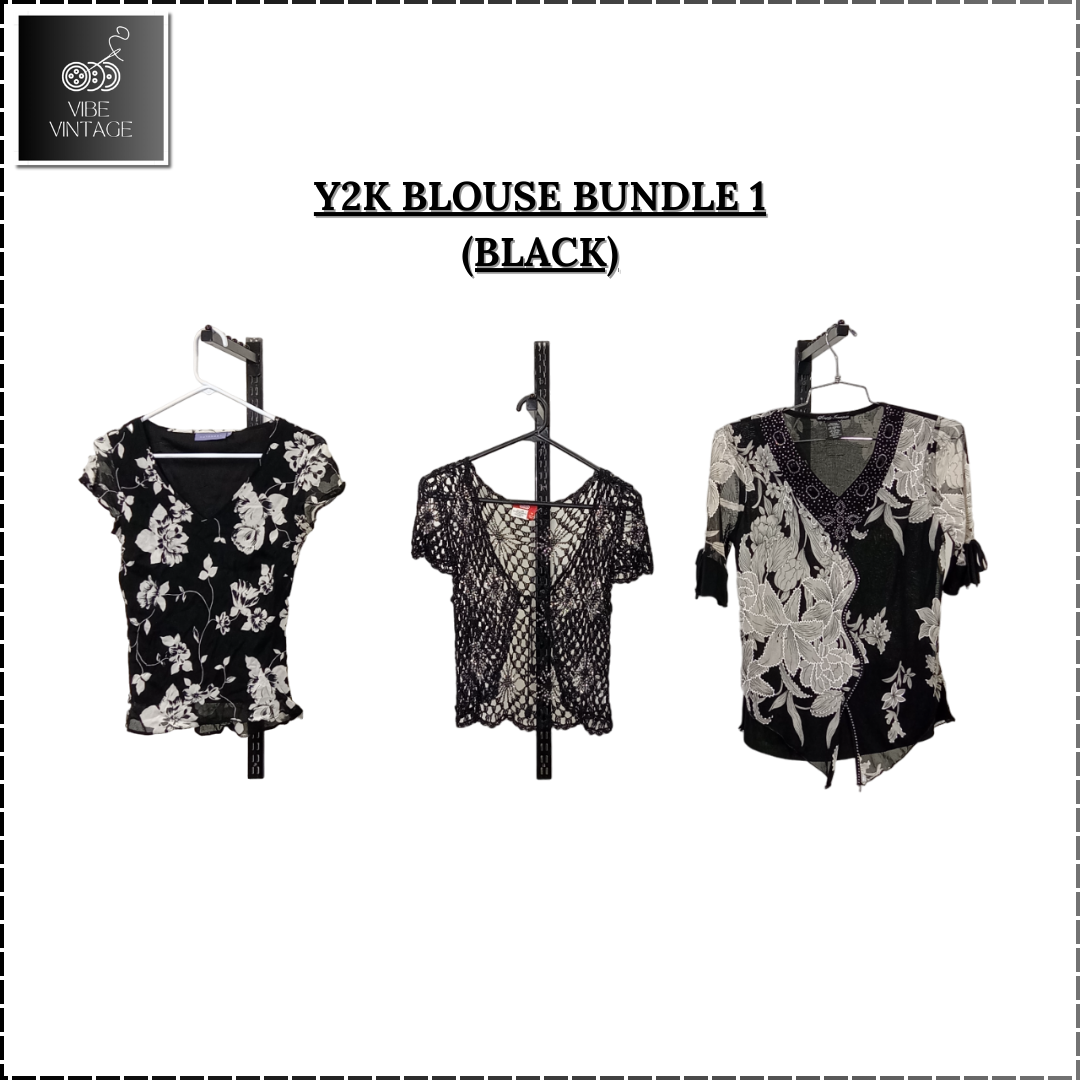 Y2K BLOUSE (NOIRE) - 11 PCS (FORFAIT 1)