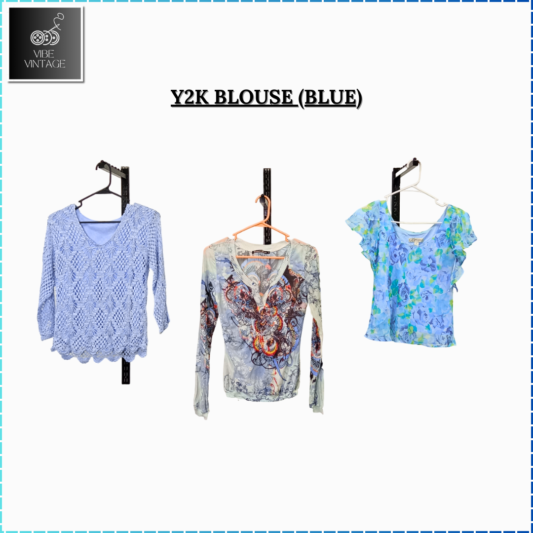 Y2K BLOUSE (BLEU) - 10 PCS