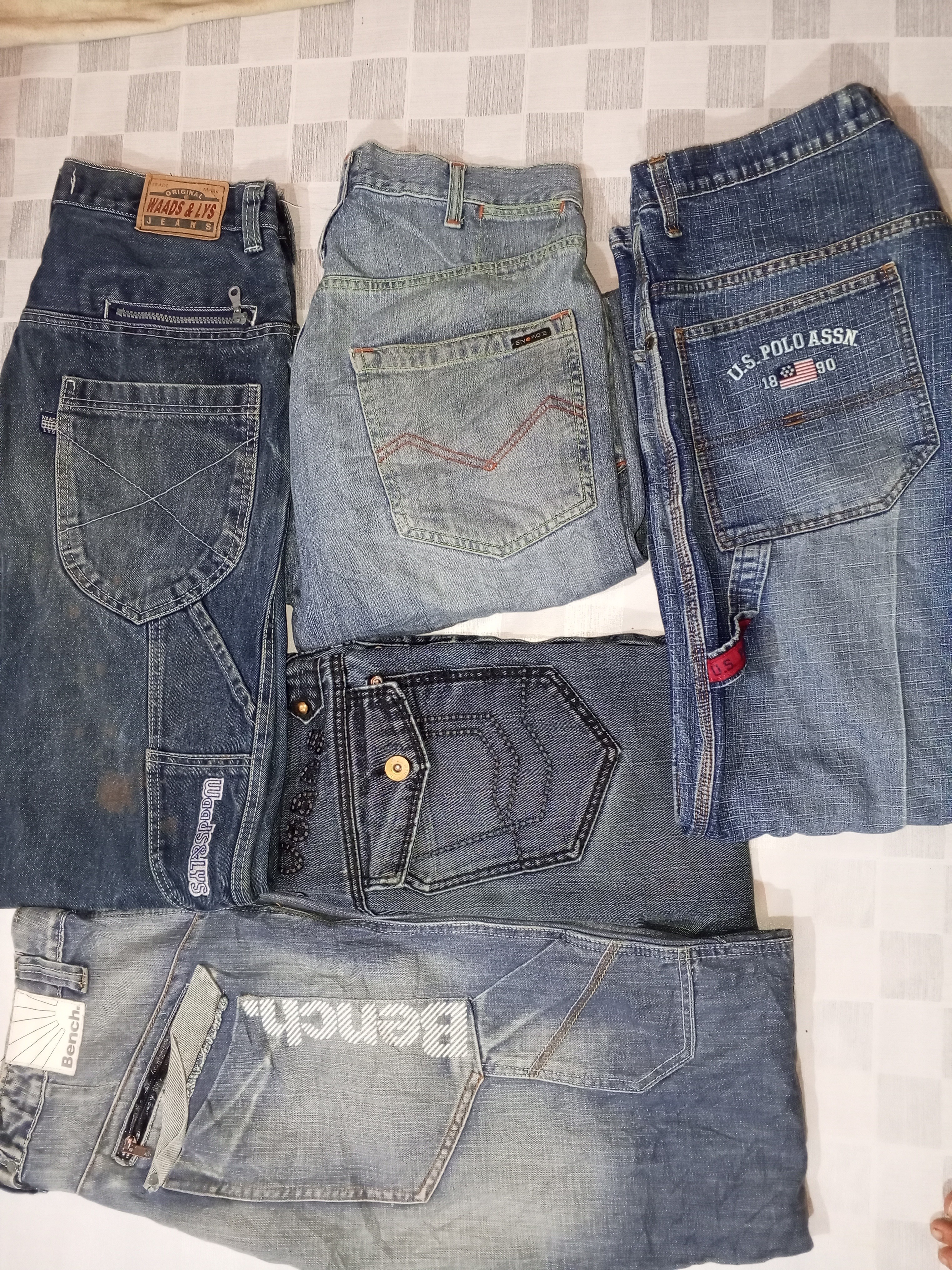 S.NO 72 U.S POLO ASSN ENCEY AND OTHER MIX BRAND BAGGY JEANS 13 PCS