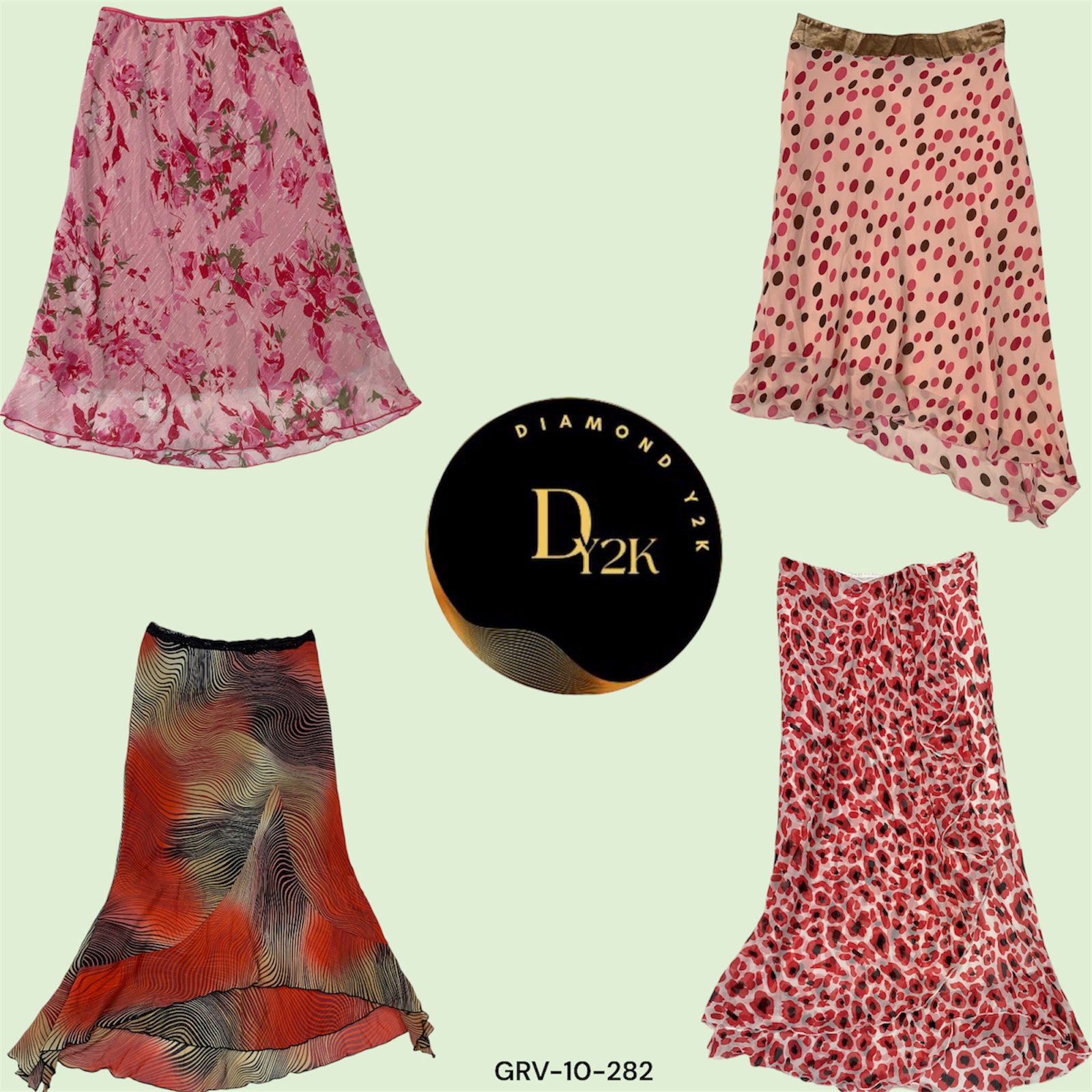 90s Inspired Y2K Pink Floral Skirt  (GRV-10-282)