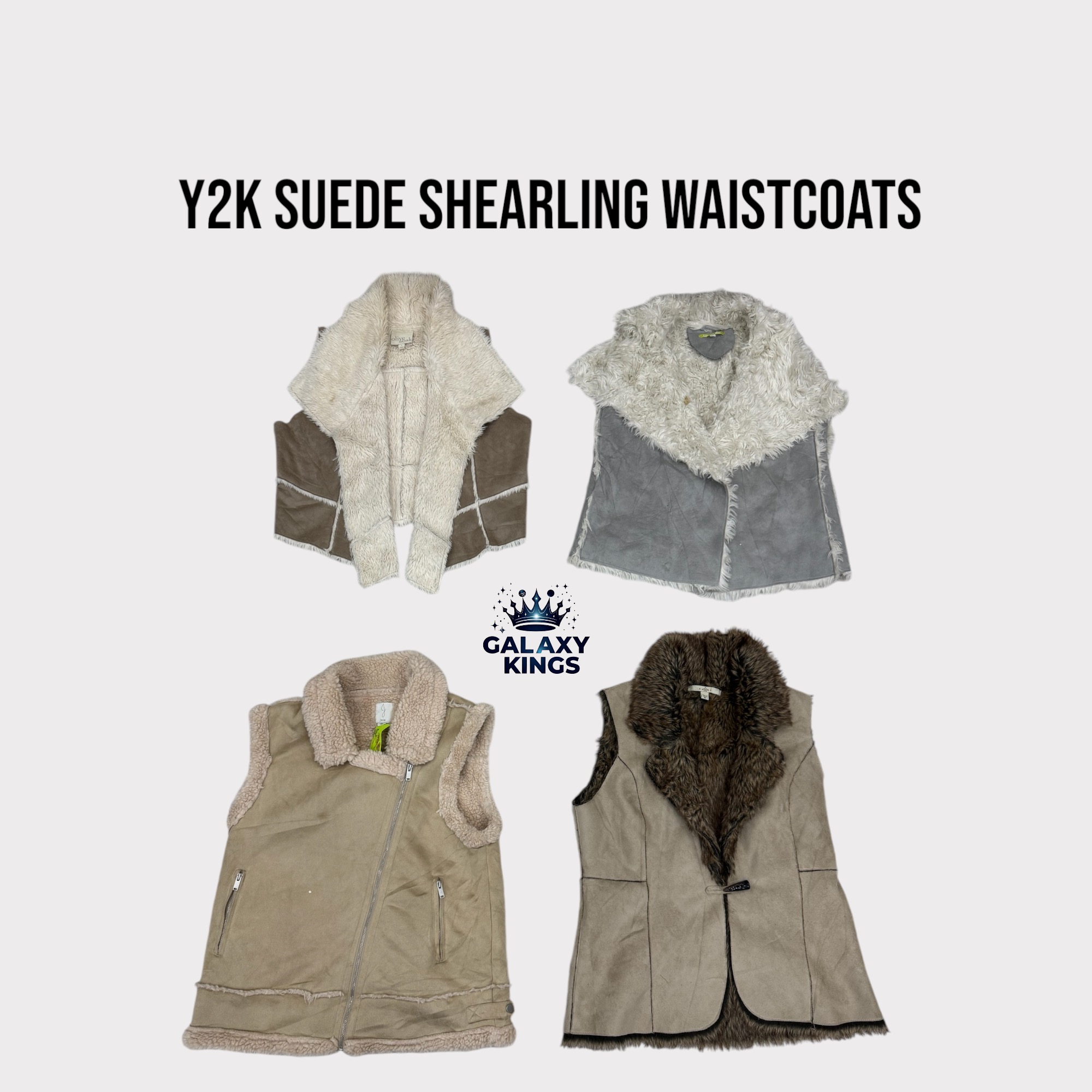 Y2K SUEDE SHEARLING WAISTCOATS