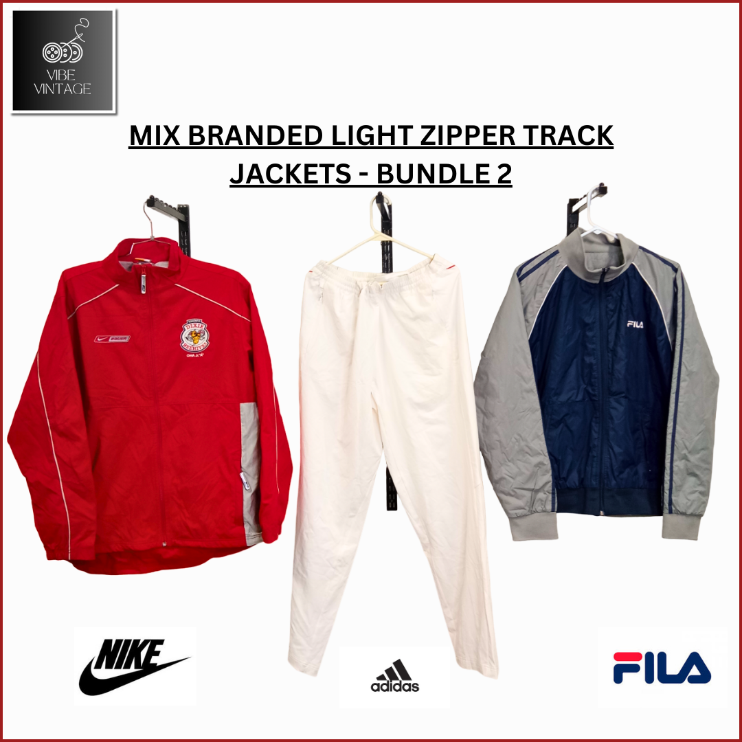 MIX BRANDED LIGHT ZIPPER TRACK SUITS JACKETS - 35 PCS (BUNDLE 2)