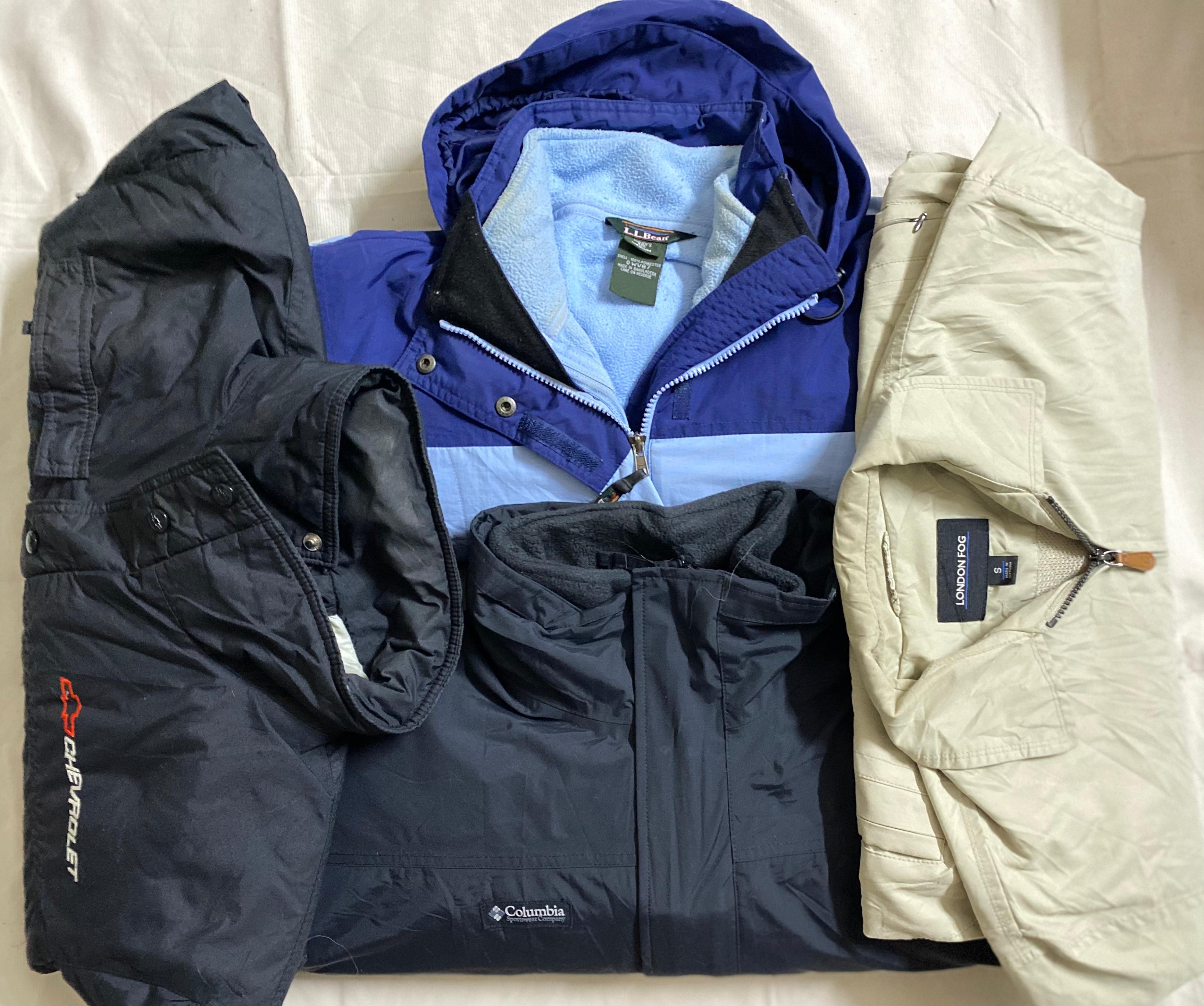 Premium Branded Windbreaker Shell jackets (Columbia, LL Bean, London Fog, Chevrolet)