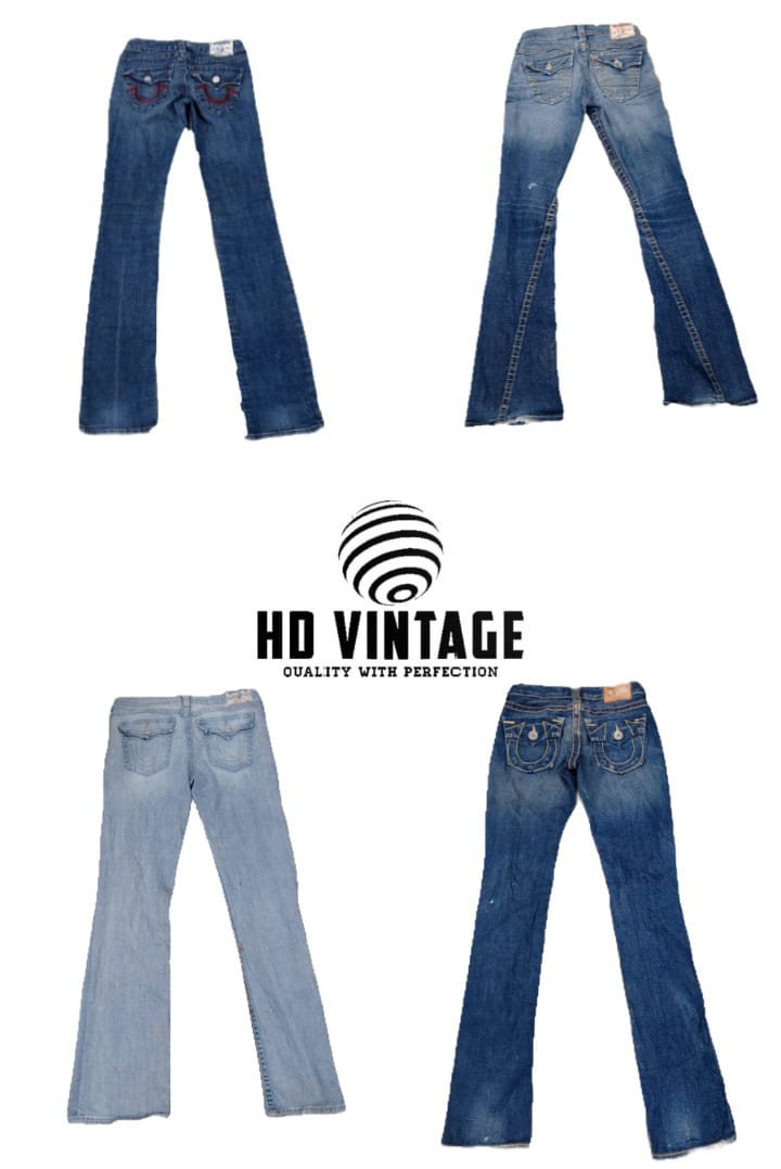 HD459 Ladies Y2K True Religion Flared Jeans - 14 pcs