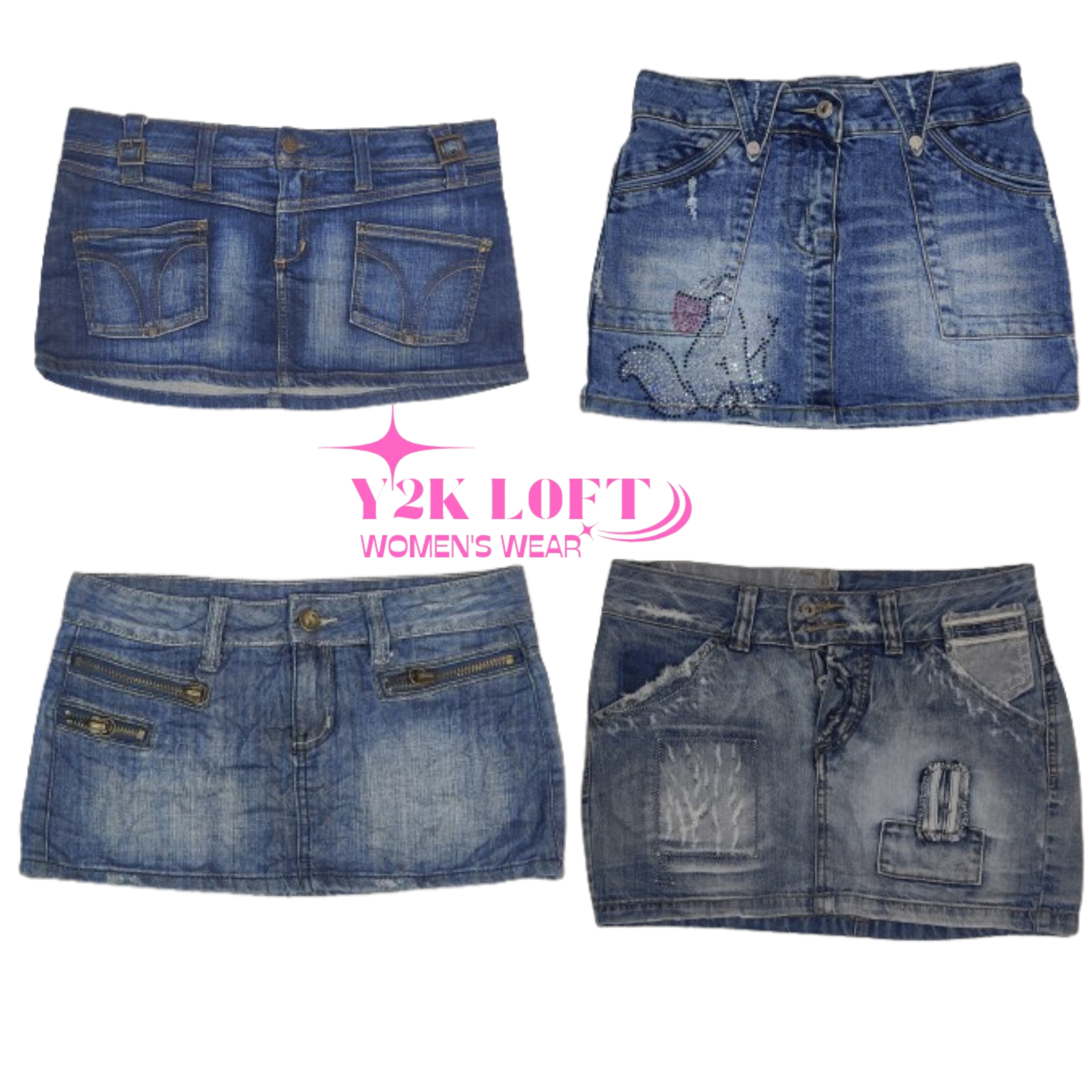 Y2K Jupe Micro Mini en Denim All American (04-1124)