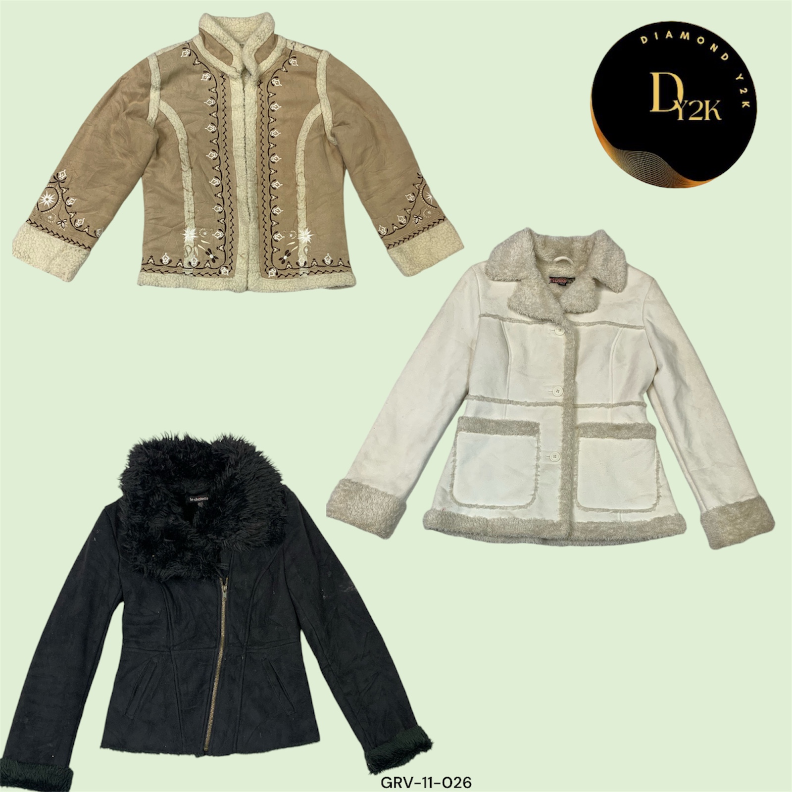 Veste en shearling luxe des années 90/Y2K – Chic ultime pour l'hiver (GRV-11-026)