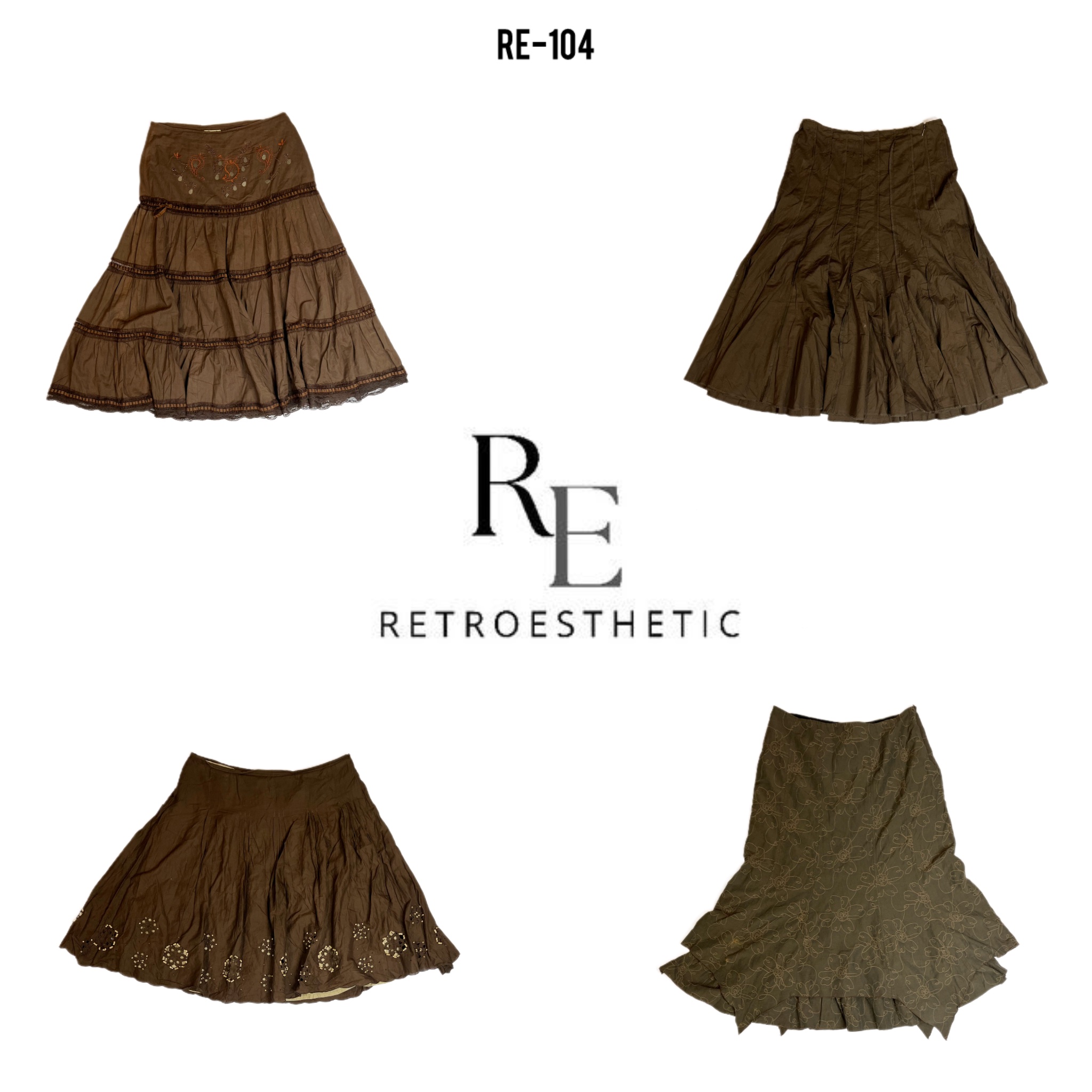 Y2K Gothic Brown Fairy Cotton Skirts (RE-104)