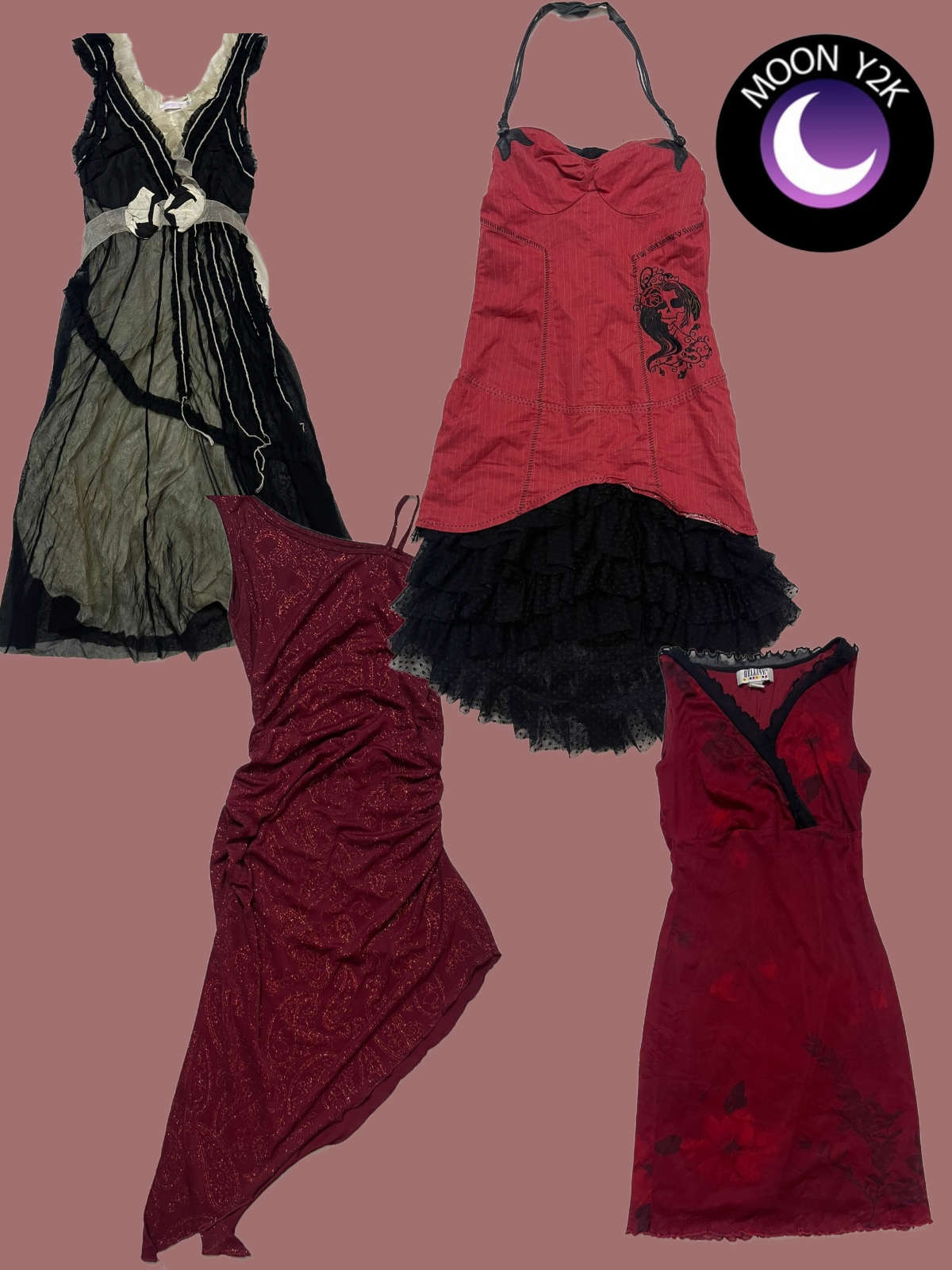 Y2k Romantic Gothic Dresses (A-92)