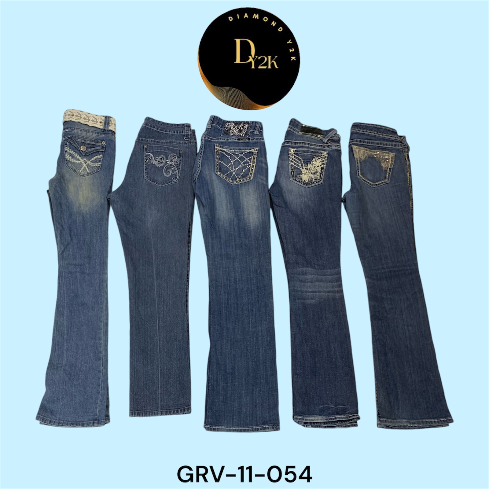 Retro-Revival: Y2K bestickte Jeans (GRV-11-054)