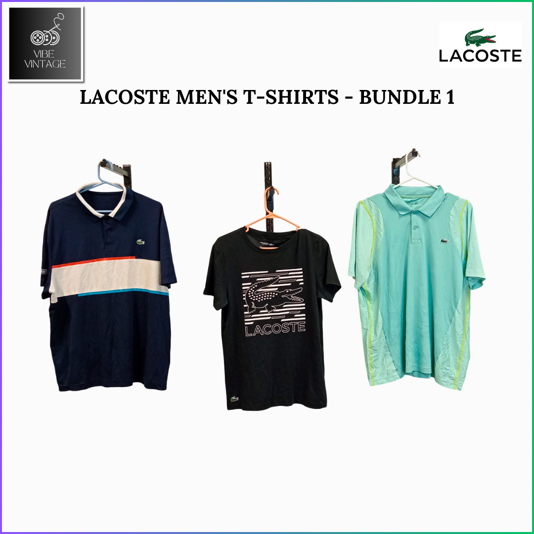 LACOSTE CREW NECK TSHIRTS & POLO T-SHIRTS - 10 PCS (BUNDLE 1)