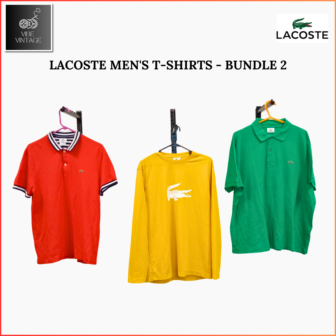 LACOSTE CREW NECK T-SHIRTS & POLO SHIRTS - 10 PCS (BUNDLE 2)