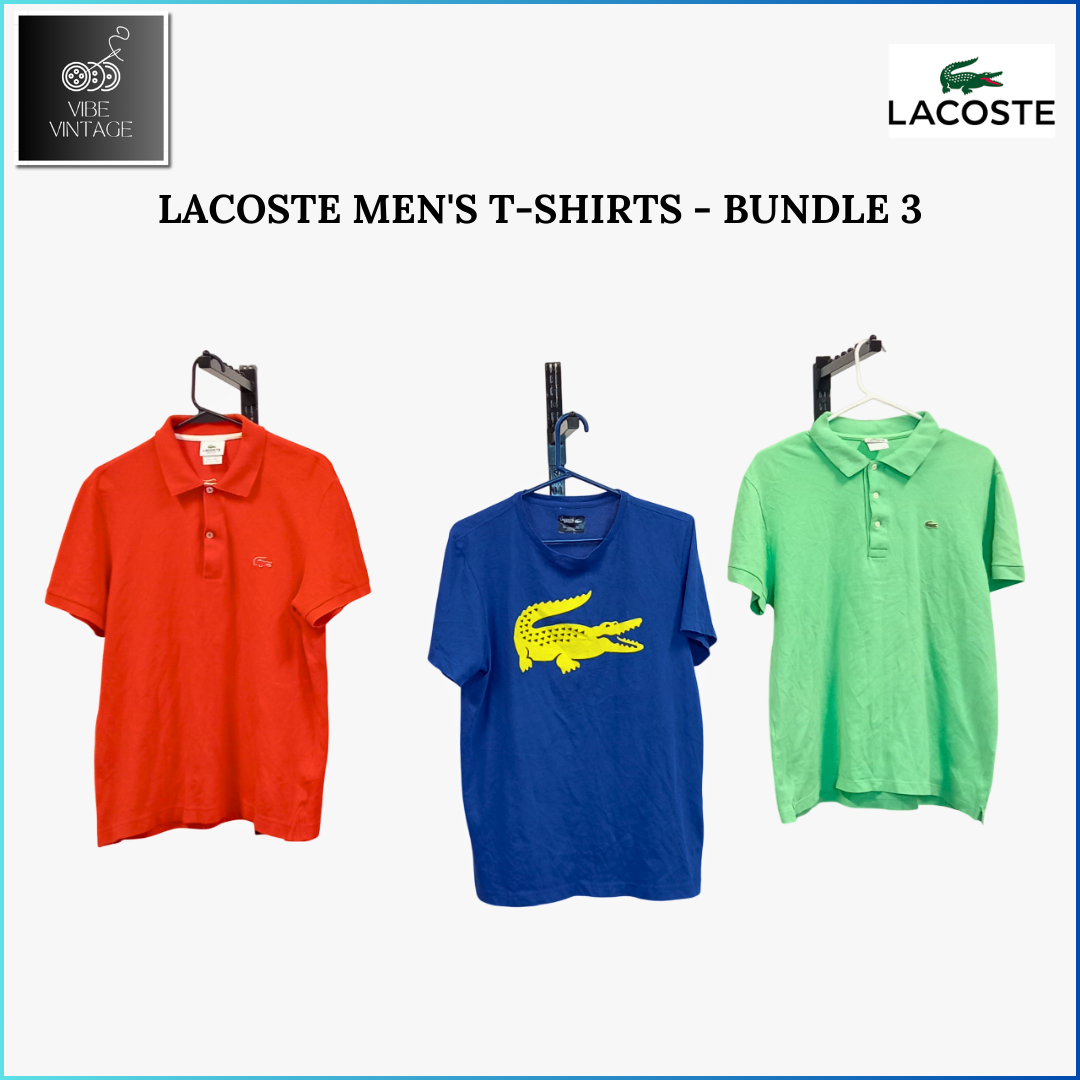 LACOSTE CREW NECK T-SHIRTS & POLO SHIRTS - 10 PCS (BUNDLE 3)