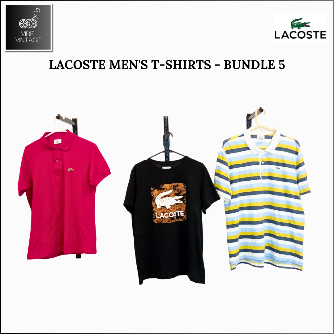 LACOSTE CREW NECK TSHIRTS & POLO T-SHIRTS - 10 PCS (BUNDLE 5)