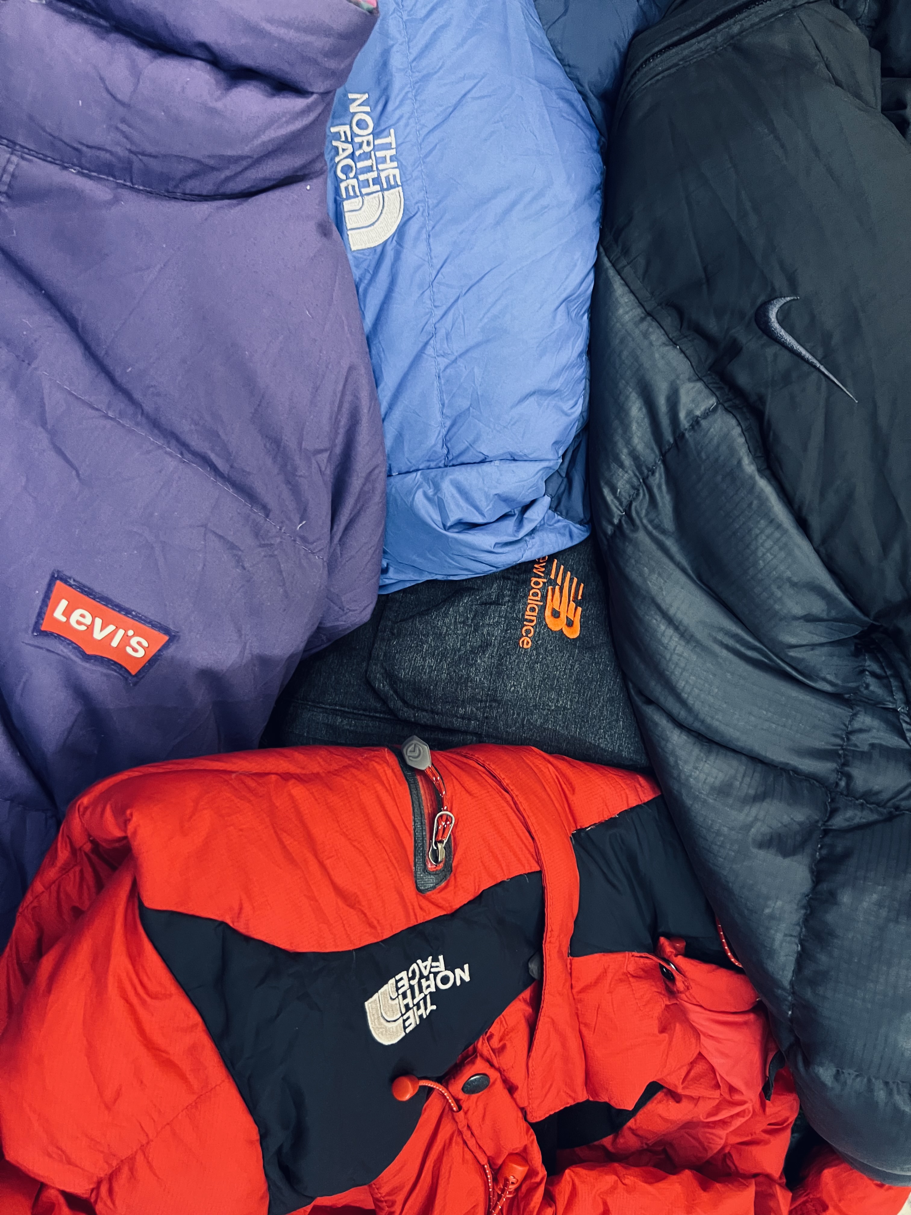 Puffer jacket mix brands adidas Nike polo the Northface